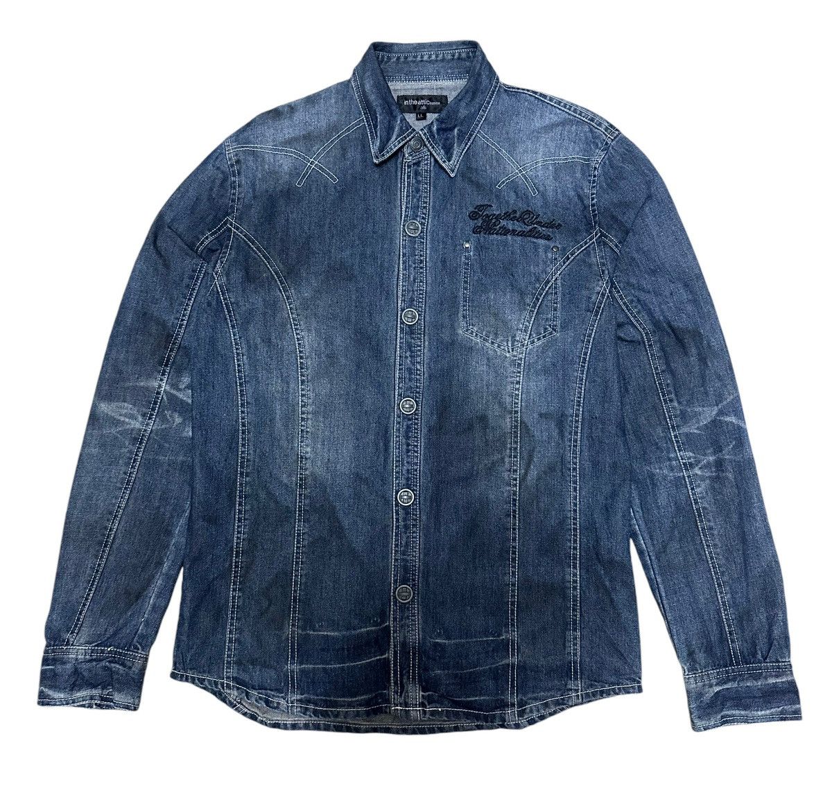 Hysteric Glamour × Japanese Brand × Vintage Japan In the attic Mud Wash Denim Shirts Size US S / EU 44-46 / 1 - 2 Thumbnail