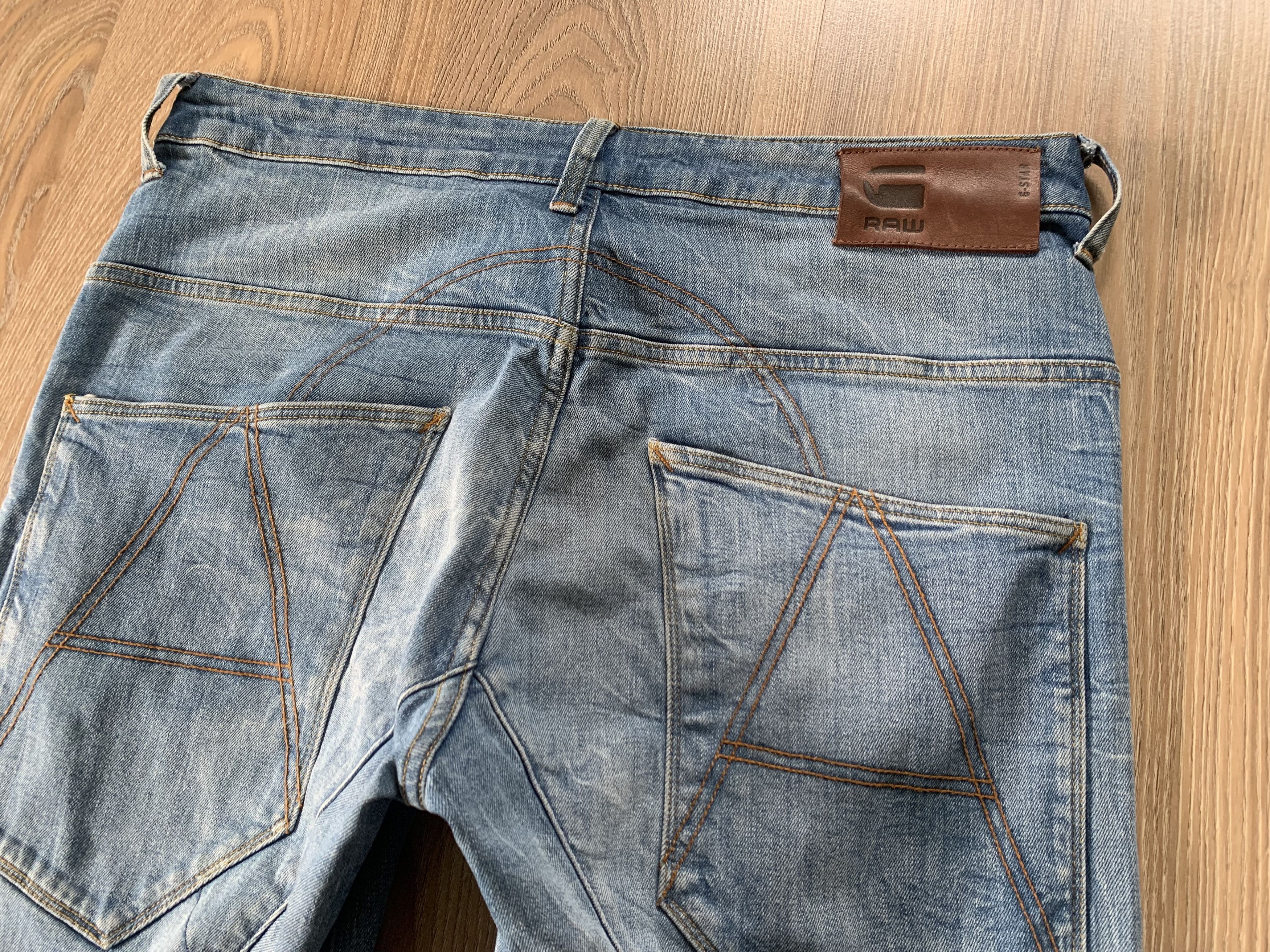 G-Star Mens G Star Raw A Crotch 3D Tapered Light Blue Jeans Size US 34 / EU 50 - 6 Thumbnail