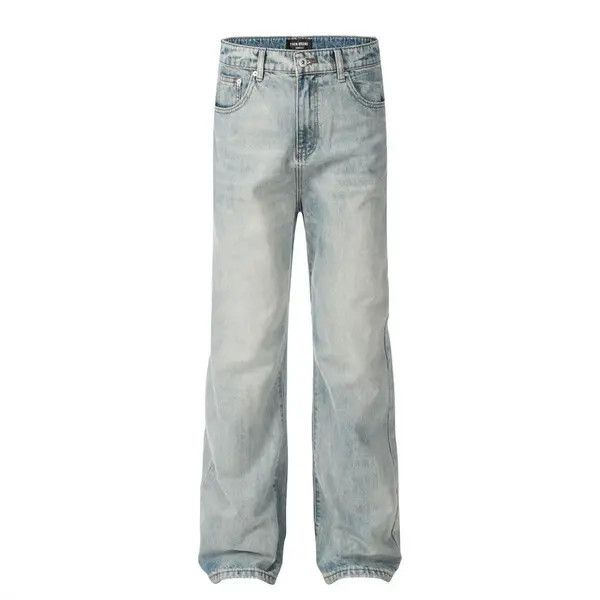Japanese Brand Washed men's loose casual punk distressed straight jeans Size US 32 / EU 48 - 1 Thumbnail