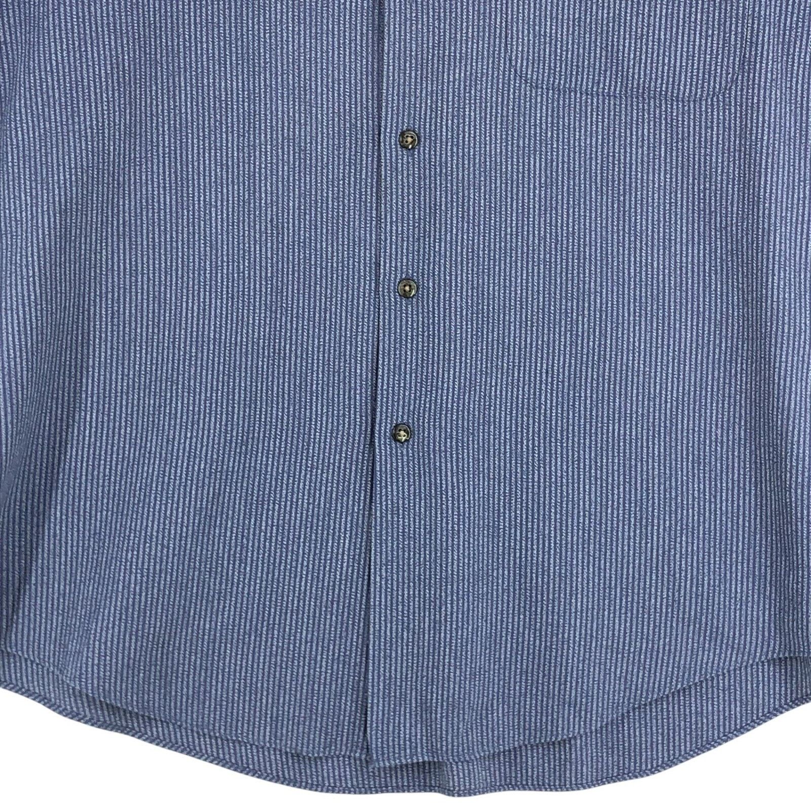 Yves Saint Laurent Yves Saint Laurent Shirt XL 17 34-35 Navy Vertical Stripe Size US XL / EU 56 / 4 - 3 Thumbnail