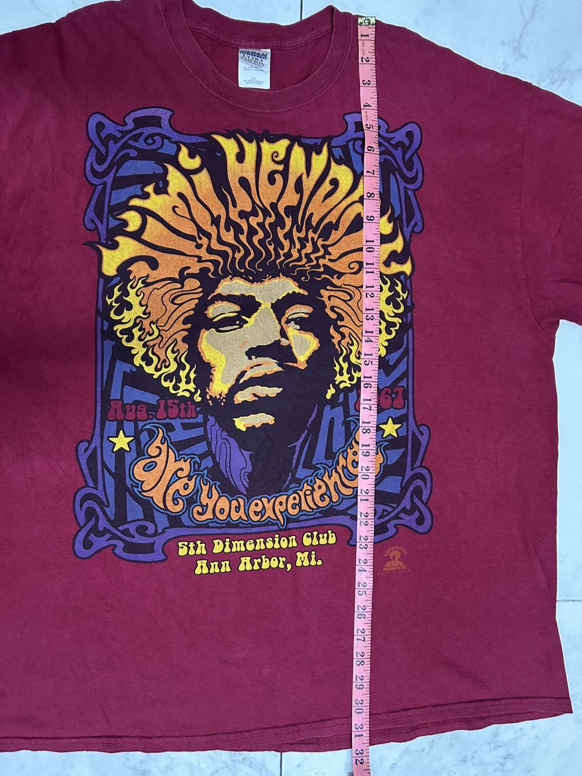 Jimi Hendrix VINTAGE Y2K JIMI HENDRIX FULLPRINT FLAME DESIGN RARE Size US XXL / EU 58 / 5 - 6 Thumbnail