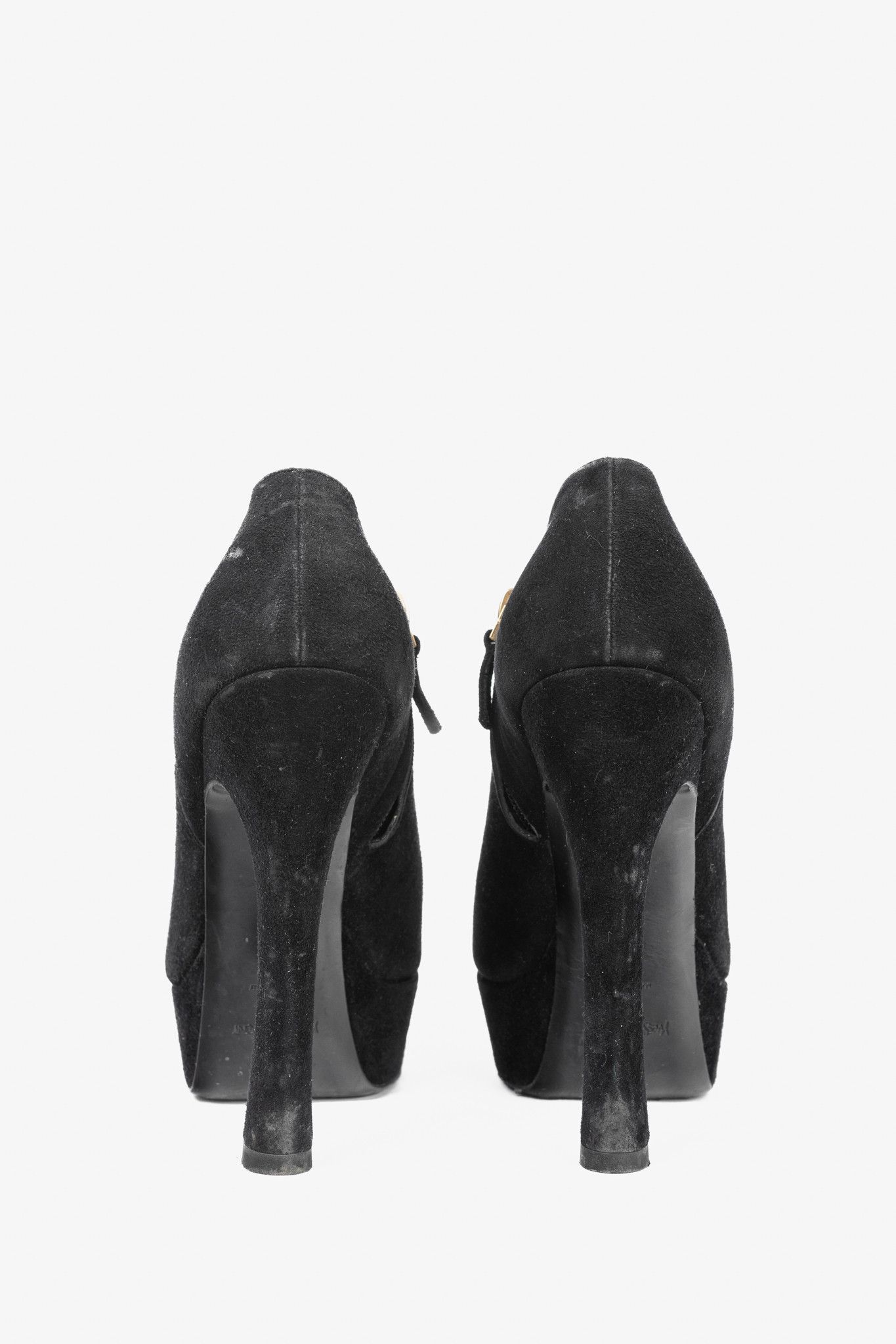 Yves Saint Laurent Yves Saint Laurent Palais Black Suede Platform Booties Size US 6.5 / IT 36.5 - 3 Thumbnail