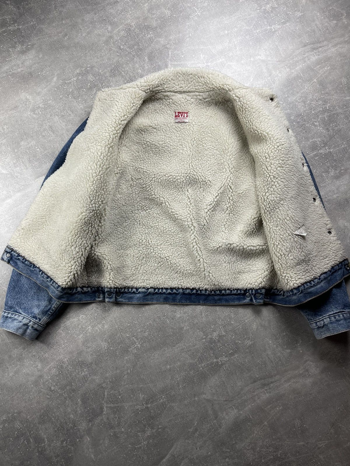 Levi's Levi’s Vintage USA Made Sherpa Trucker Denim Jacket Blue Size US L / EU 52-54 / 3 - 10 Thumbnail