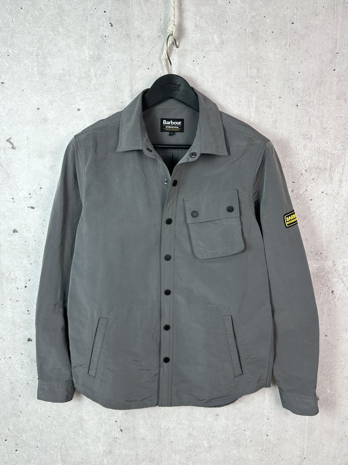 Barbour Barbour International Nylon Shimmer Overshirt Grey Jacket Size US S / EU 44-46 / 1 - 1 Thumbnail