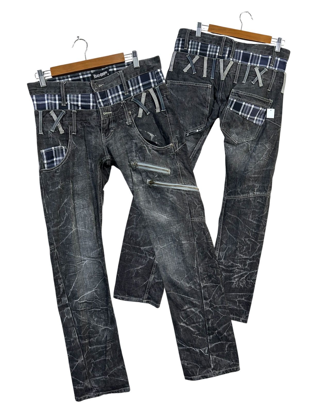 Seditionaries Y2k nylaus clothing double waist denim regular fit Size US 31 - 1 Thumbnail