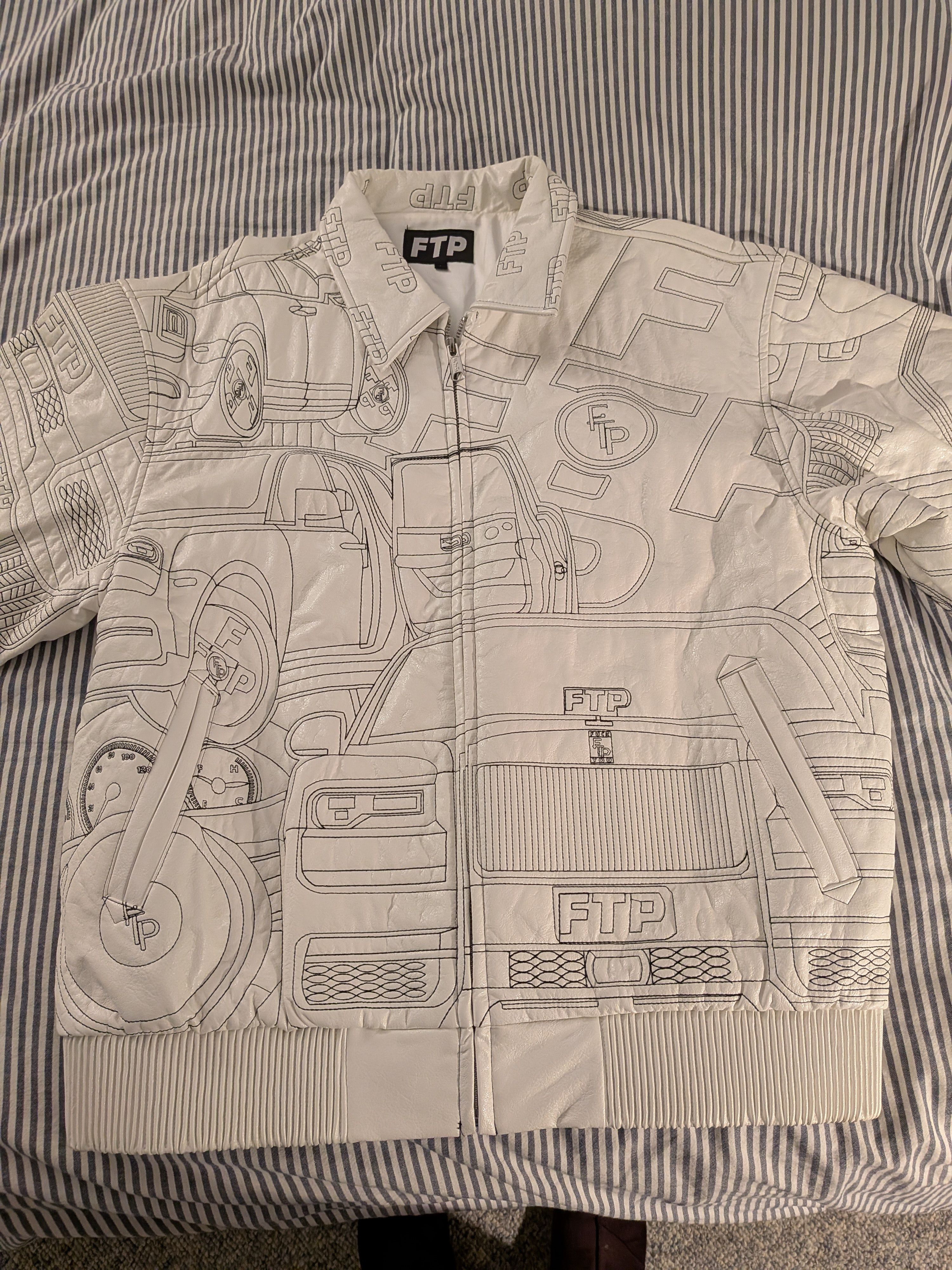 FTP Big Body Leather Jacket White Men\'s
