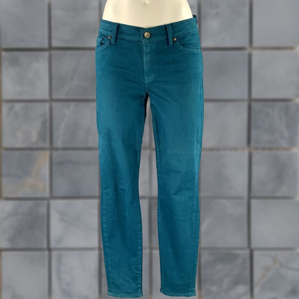 7 For All Mankind FOR ALL 7 MANKIND Slim Pants Cotton Denim Teal Size 30 Size 30" / US 8 / IT 44 - 1 Thumbnail