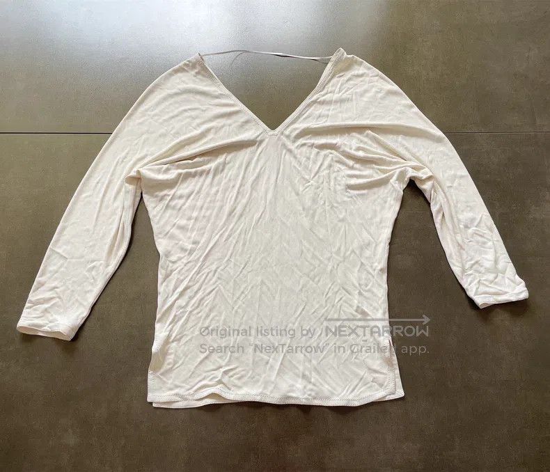 Hermes Hermes Beige V-Neck Knit Top Size XXS / US 00 / IT 34 - 3 Thumbnail