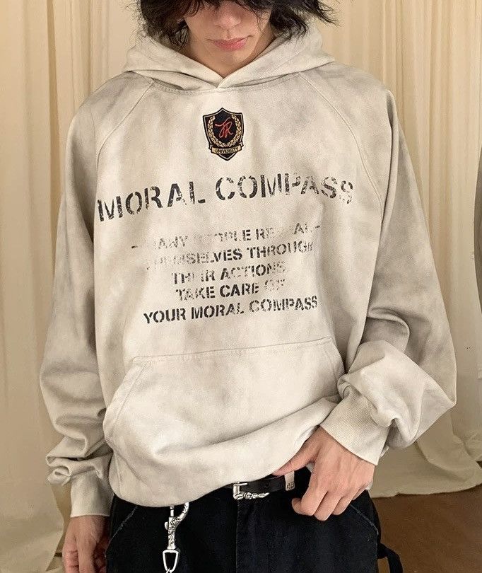 Outdoor retro punk y2k faded letters hoodie