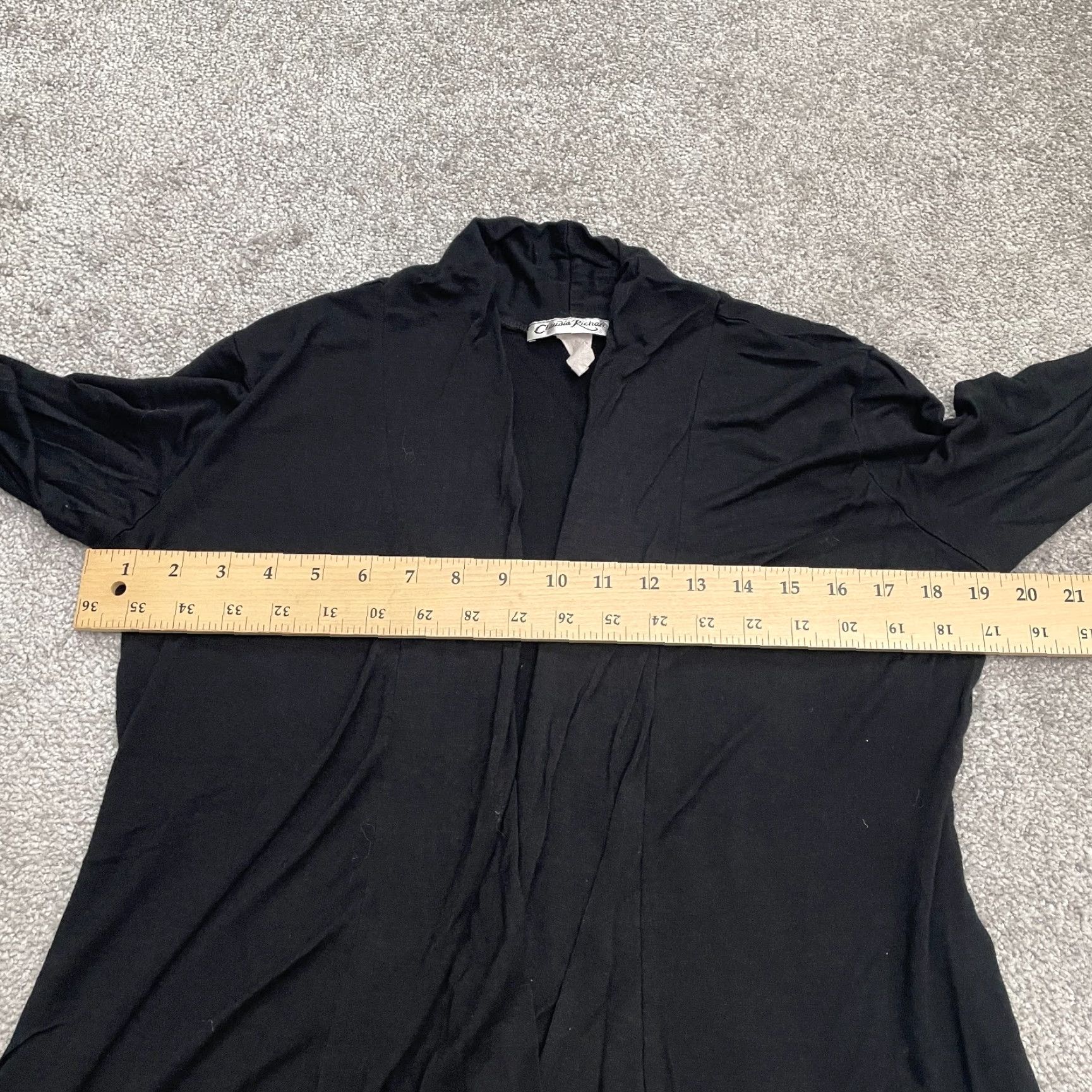 Vintage Claudia Richard Cardigan Womens Medium Black Knit Open V-Neck Casual Workwear Regular Size M / US 6-8 / IT 42-44 - 7 Thumbnail