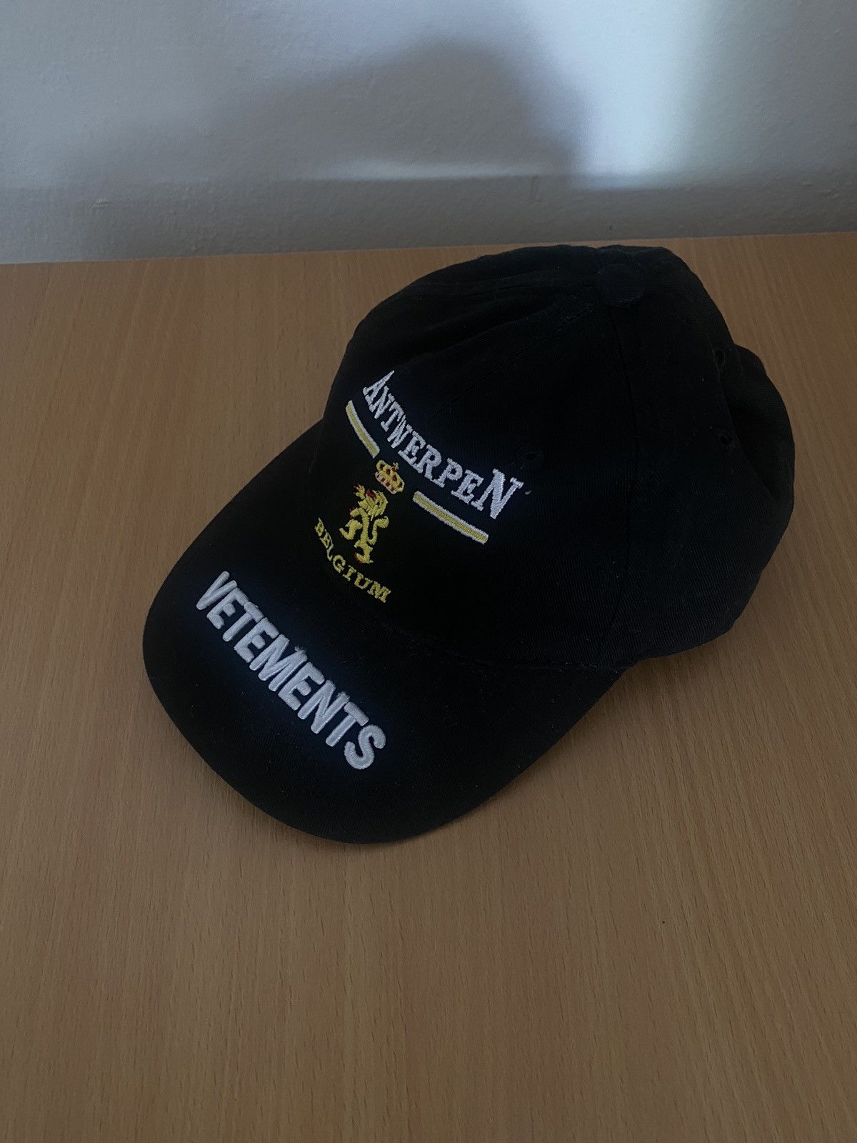 image of Archival Clothing x Vetements “Antwerpen” Fw21 Cap in Black, Men's