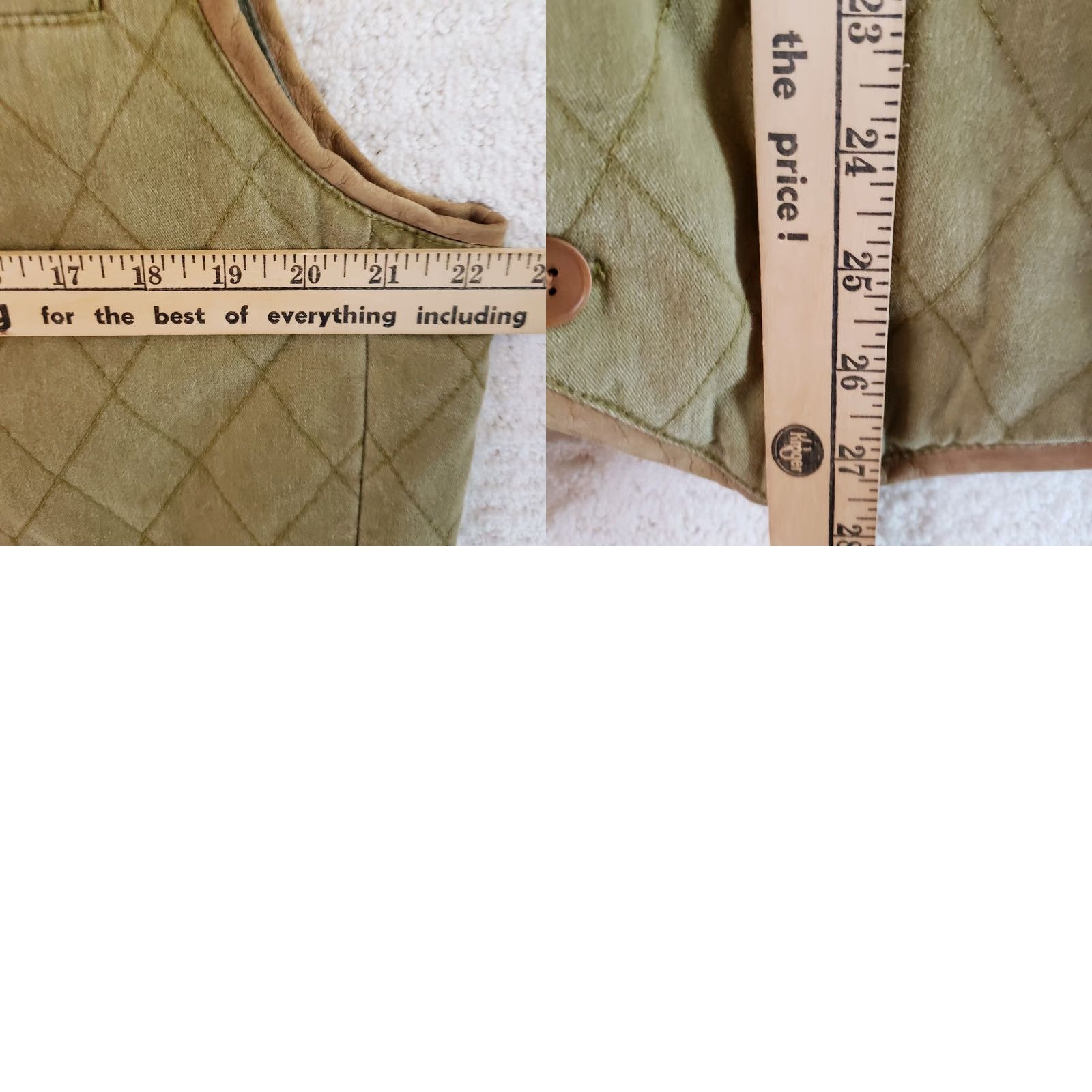 The Territory Ahead VINTAGE Territory Ahead Quilted Vest Mens L Green Cotton V Neck Button Front Hiking Size US L / EU 52-54 / 3 - 11 Thumbnail