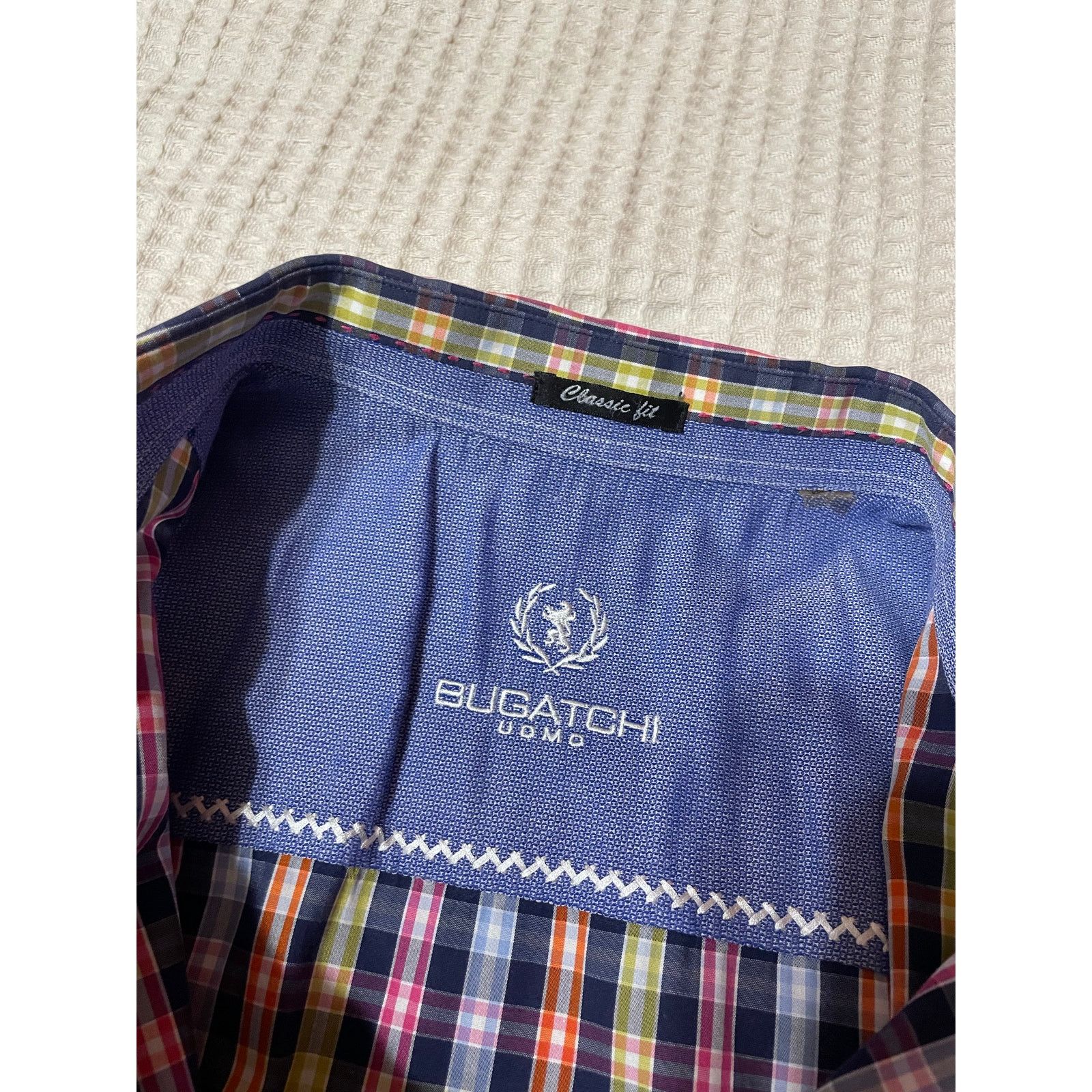 BUGATCHI Bugatchi Classic Fit Short Sleeve Multicolor Gingham Top XL Size US XL / EU 56 / 4 - 11 Thumbnail