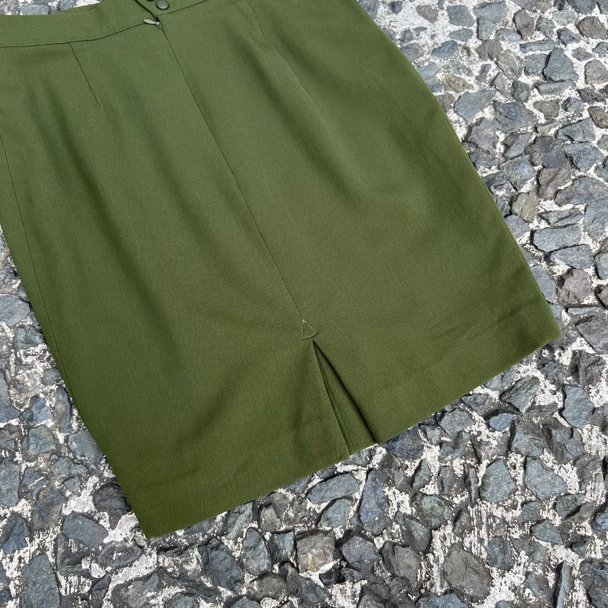 Mugler Mugler Pencil Skirt Olive Green Size 28" / US 6 / IT 42 - 4 Thumbnail