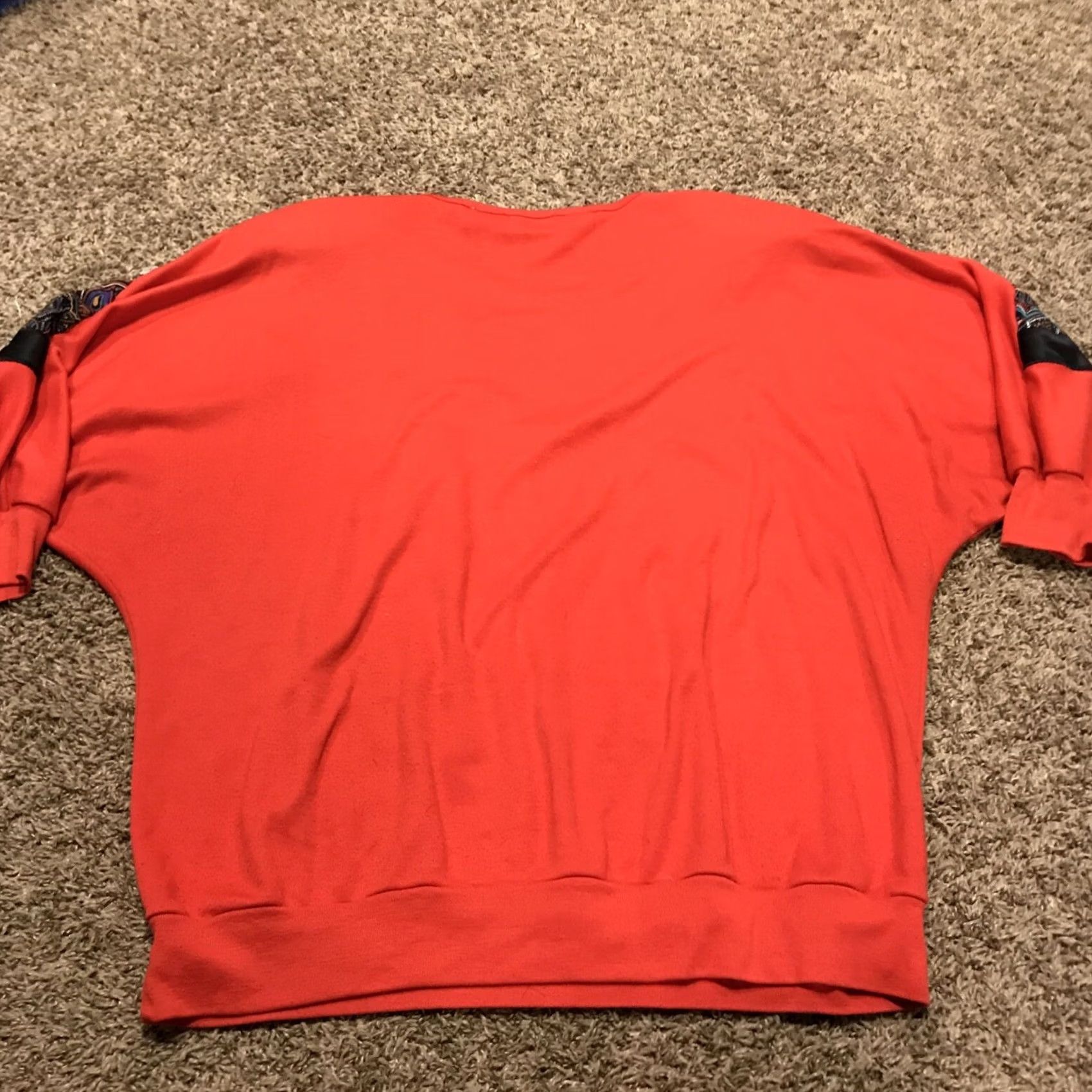 Vintage VINTAGE Holly Sweater 1X Red 3/4 Sleeve Crew Neck Knit Embroidered 80s Womens Pullover B18 Size XL / US 12-14 / IT 48-50 - 4 Thumbnail