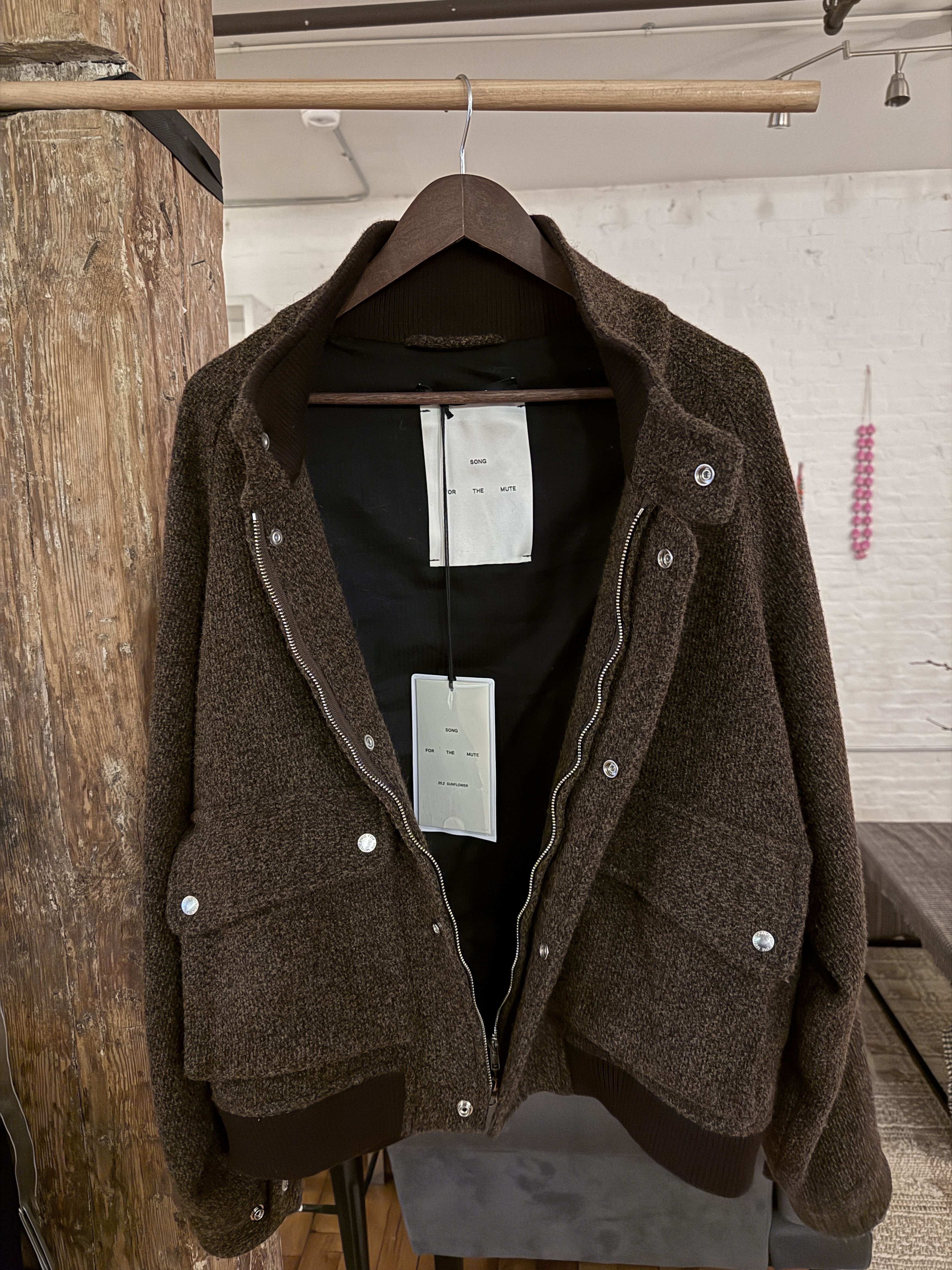 Song For The Mute Song for the Mute Wool Bomber Flight Jacket – Brown, Medium Size US S / EU 44-46 / 1 - 3 Thumbnail