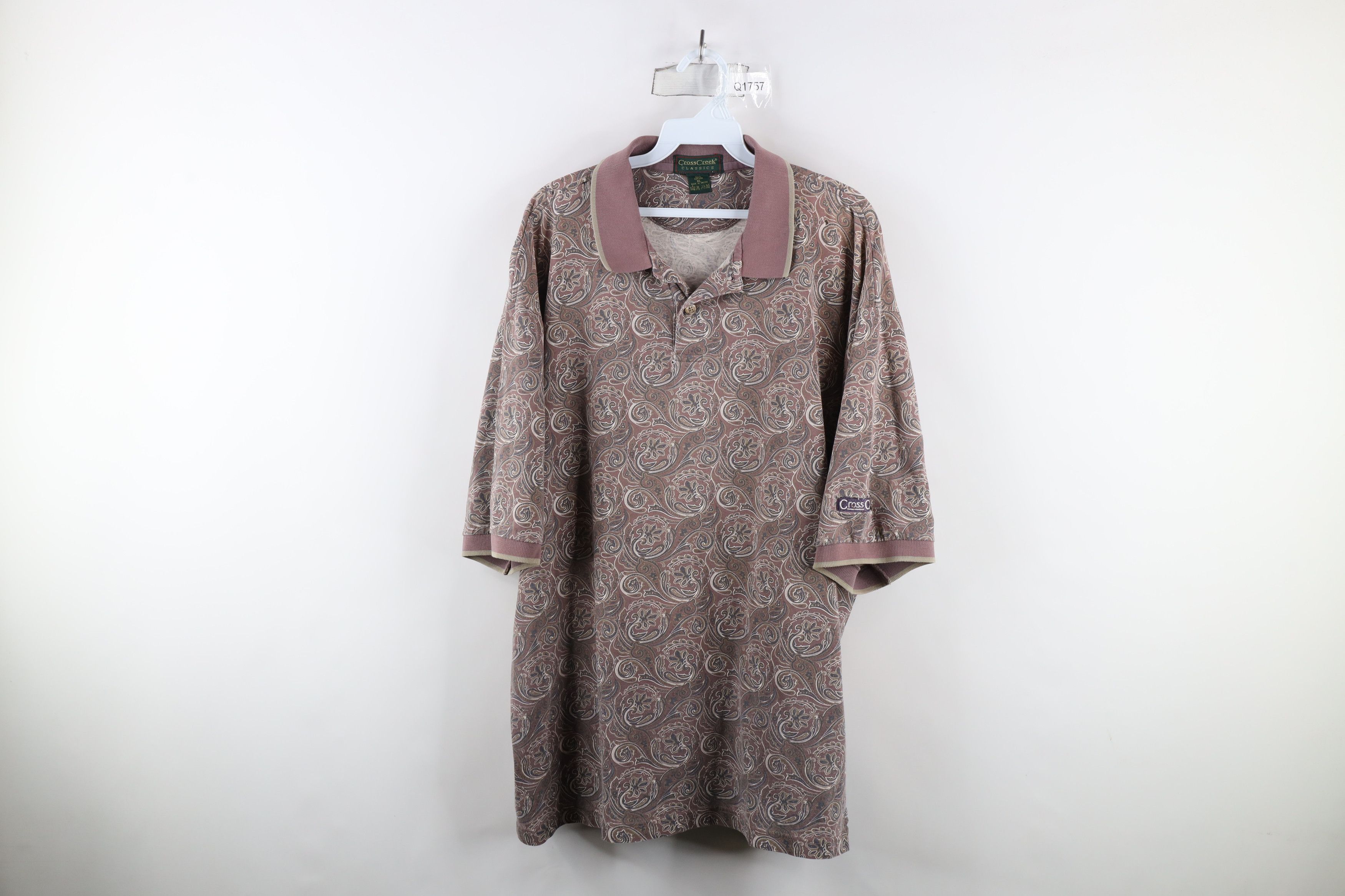 Vintage Vintage 90s Streetwear Floral All Over Print Golf Polo Size US XL / EU 56 / 4 - 1 Thumbnail