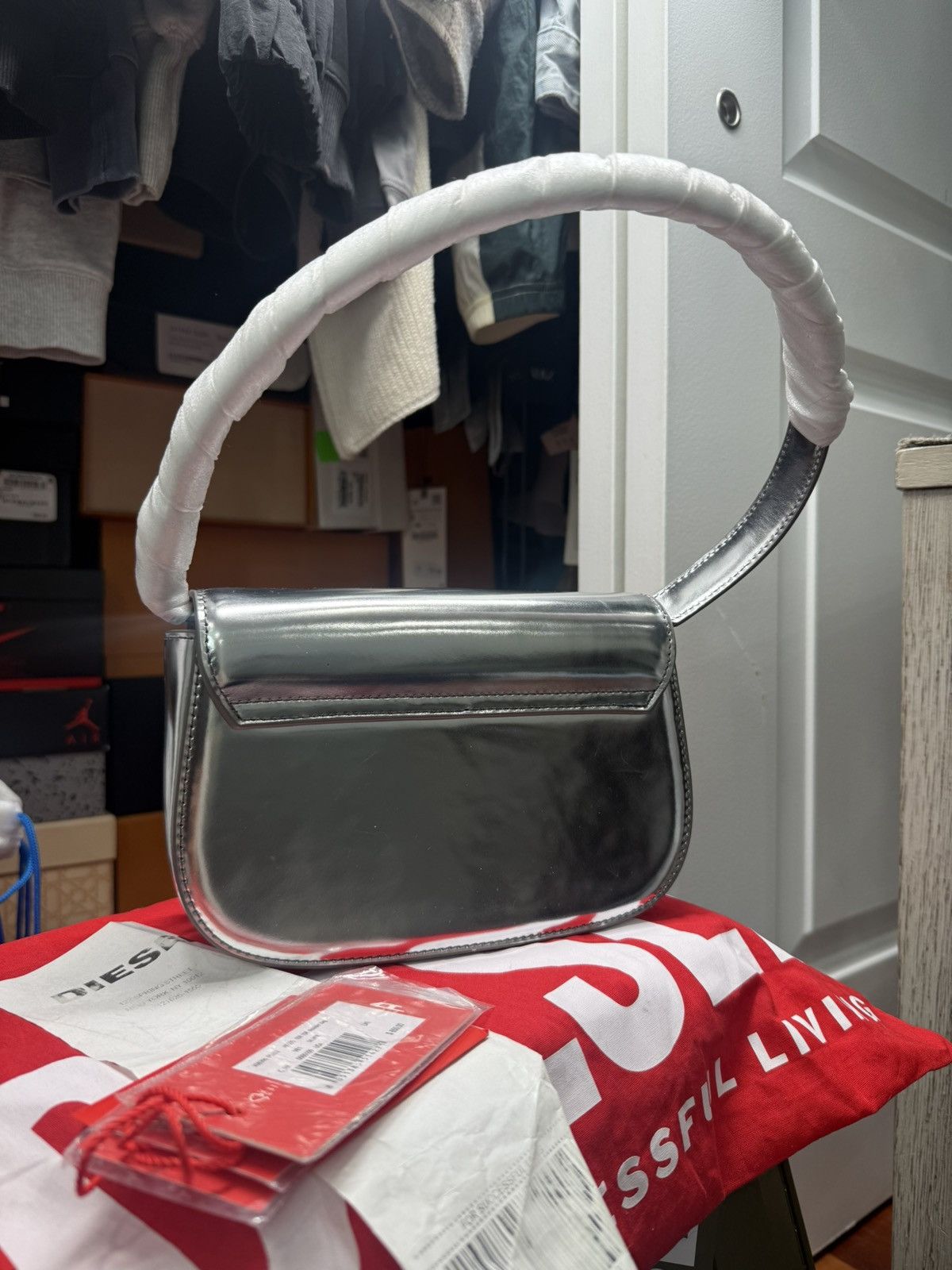 Diesel Diesel 1DR-iconic shoulder bag Silver Size ONE SIZE - 3 Thumbnail