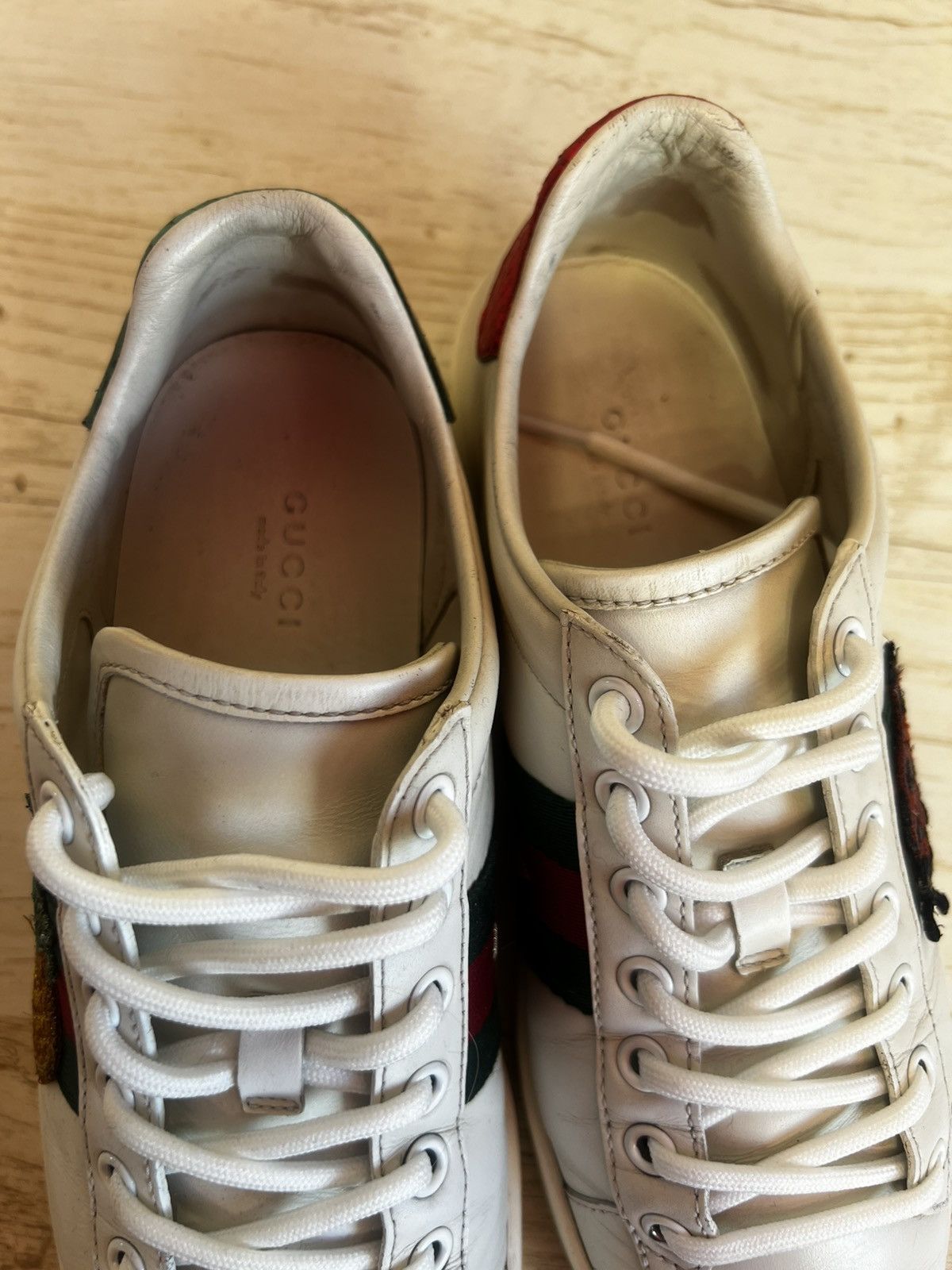 Gucci Gucci Ace Pineapple Ladybug Embroidered Leather Sneakers Size US 6.5 / IT 36.5 - 17 Thumbnail