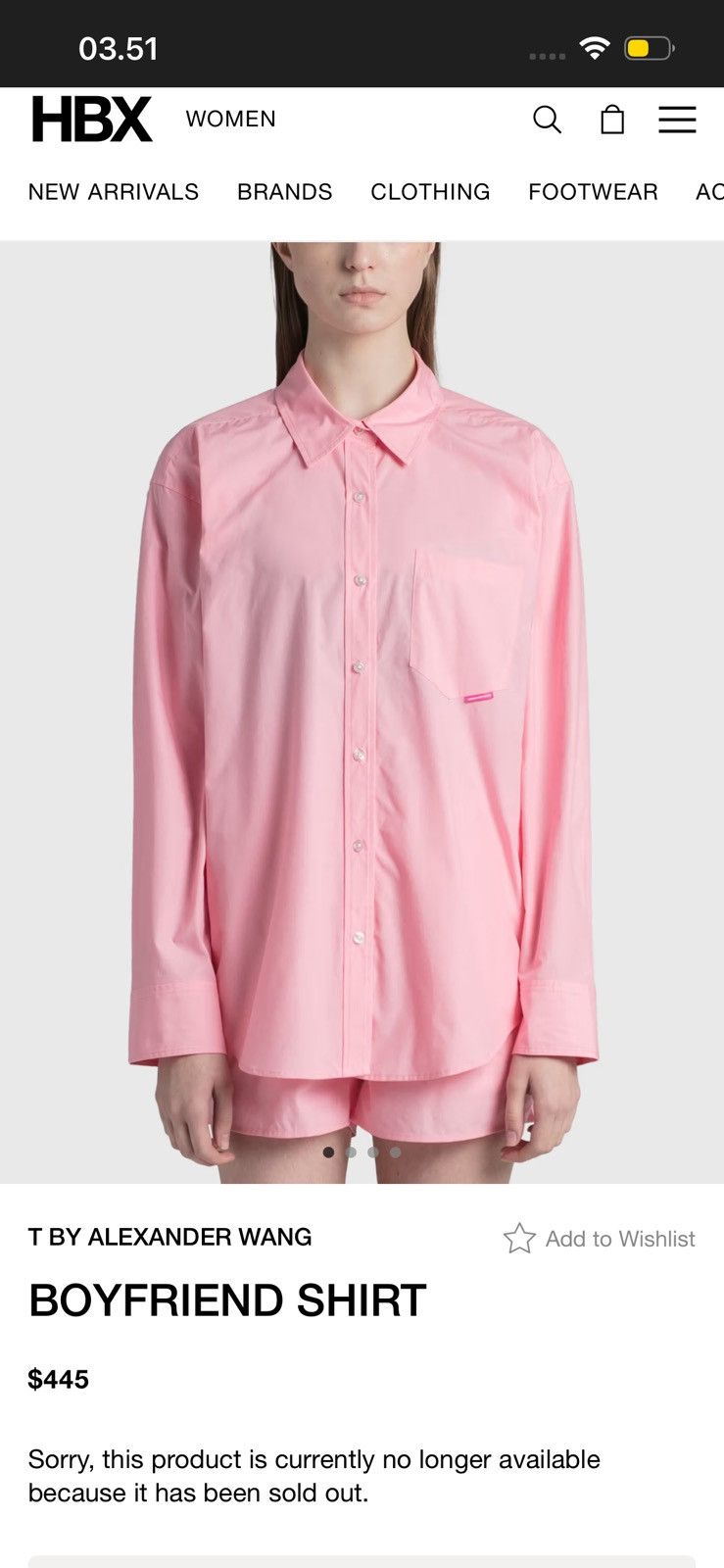 Alexander Wang Alexander Wang S22 Pink Solid Boyfriend Shirt Size M / US 6-8 / IT 42-44 - 7 Thumbnail
