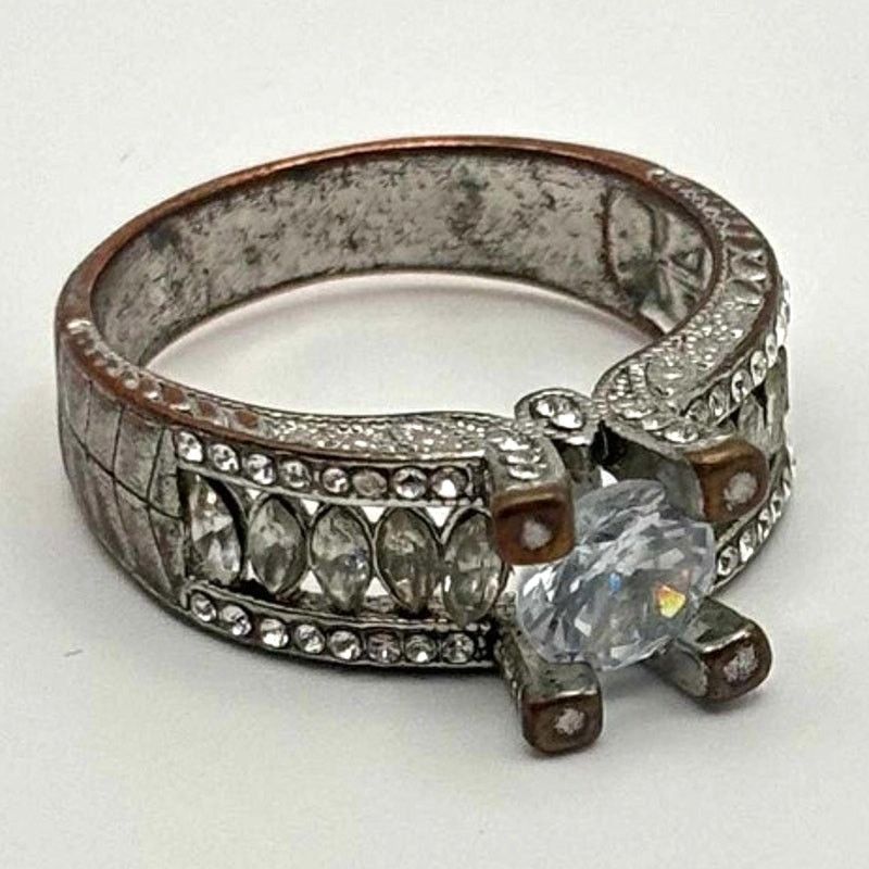 Other Vintage Oval Crystal Ring Size ONE SIZE - 3 Thumbnail