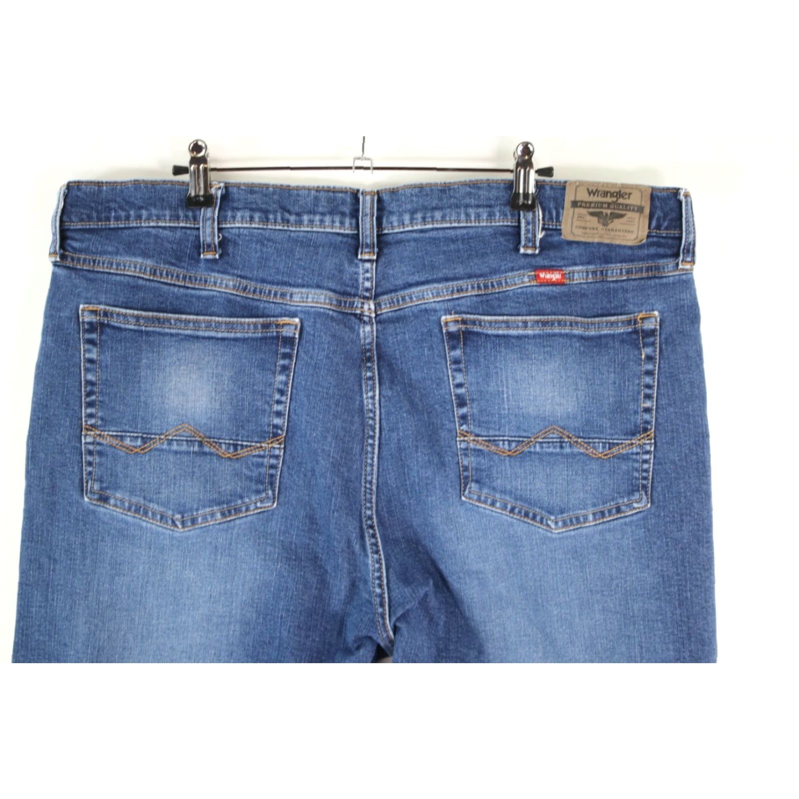 Wrangler Wrangler Jeans Men's 40X30 Blue Denim Stretch Regular Tapered 5-Pocket Belt Loops Button Mens Size US 40 / EU 56 - 4 Thumbnail