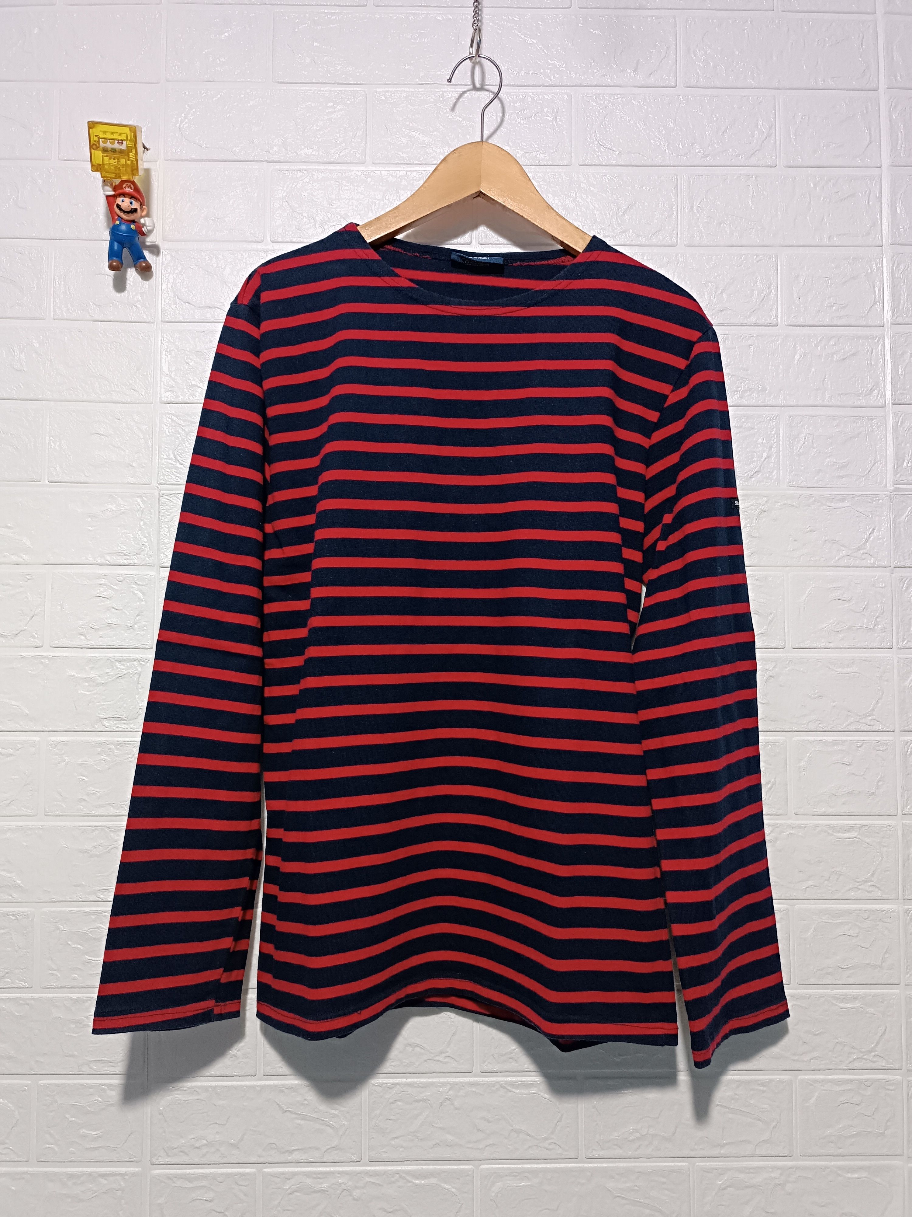 Saint James Saint James Red Blue Stripe T-shirt Nirvana Style Size US L / EU 52-54 / 3 - 1 Thumbnail