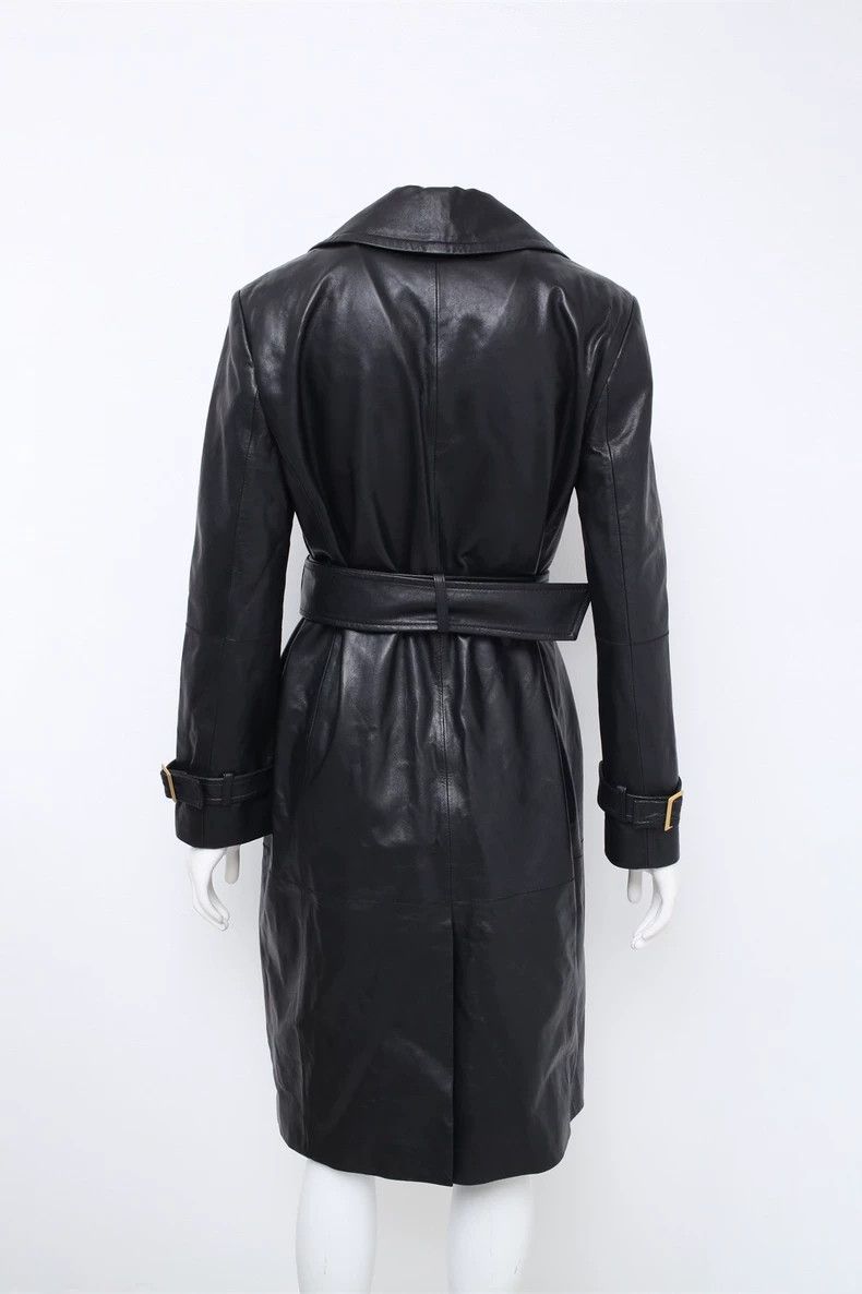 Max Mara Max Mara Black leather trench coat Size S / US 4 / IT 40 - 3 Thumbnail