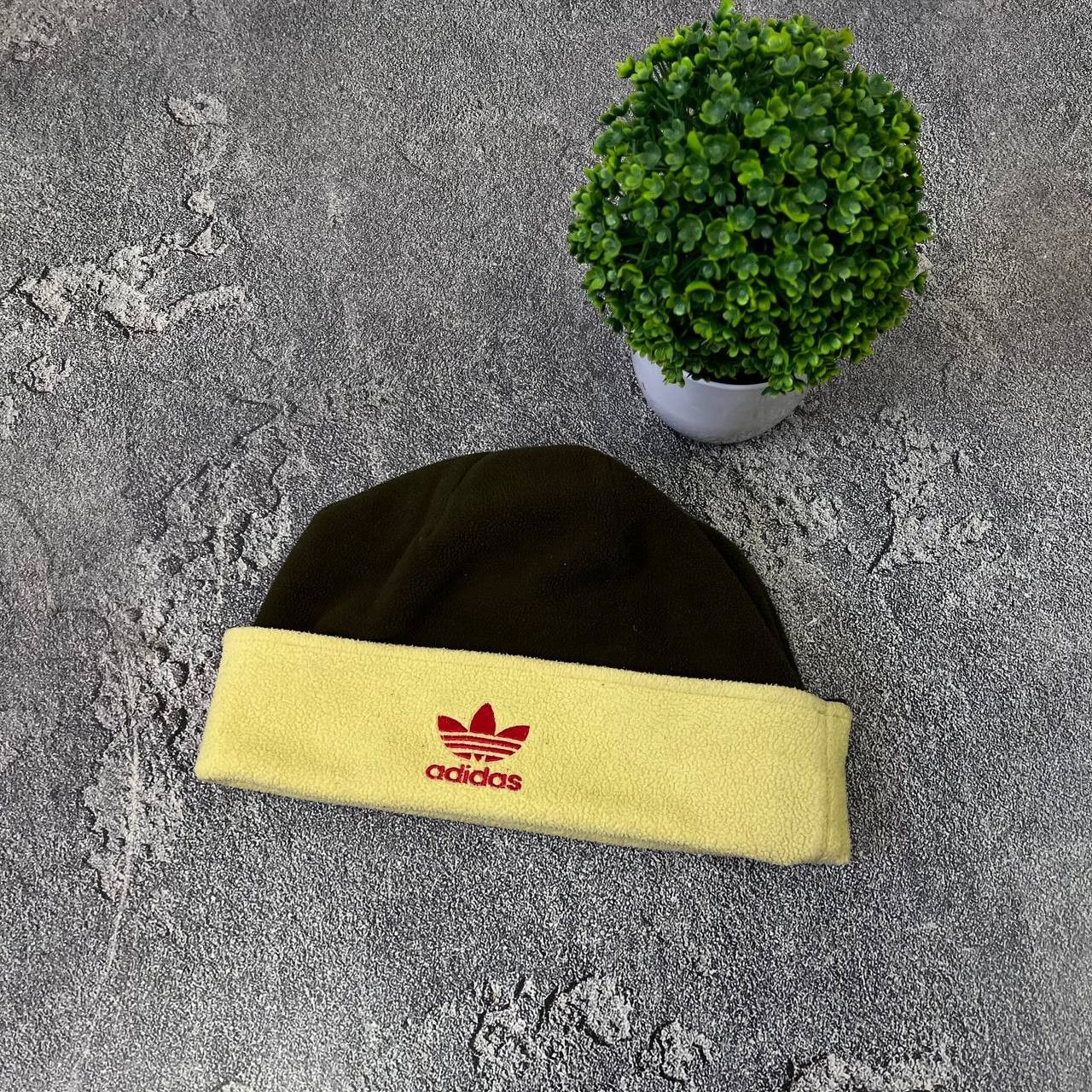 Adidas Vintage 90s Adidas Fleece Double Logo Winter Hat OneSize Size ONE SIZE - 2 Thumbnail