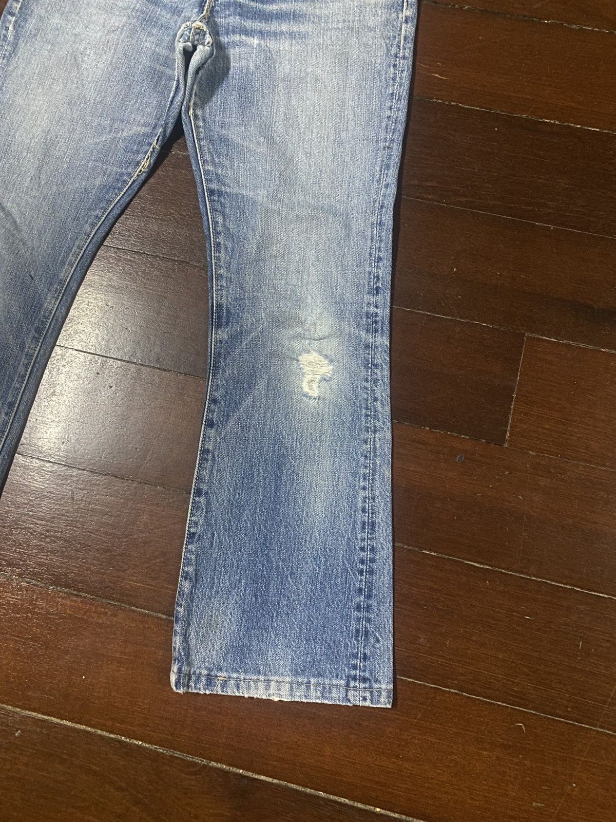 Sugar Cane Vintage sugar cane denime mud wash wide bootcut distressed Size 31" - 4 Thumbnail