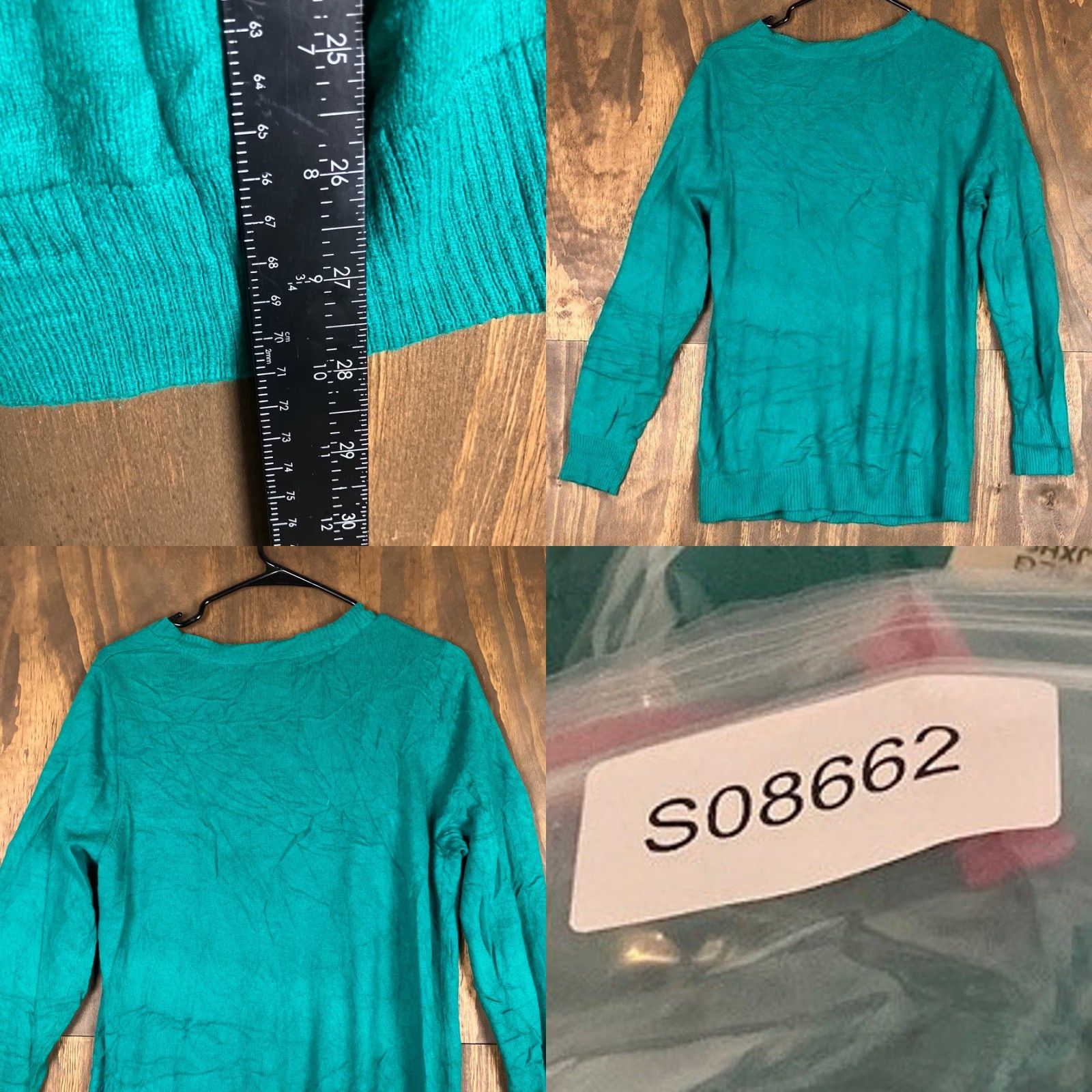 Vintage LL Bean Cardigan Sweat er Women Open Button Front Pockets Cashmere Blend M Teal Knit V-Neck Casual Workwear 90s? Size M / US 6-8 / IT 42-44 - 8 Thumbnail