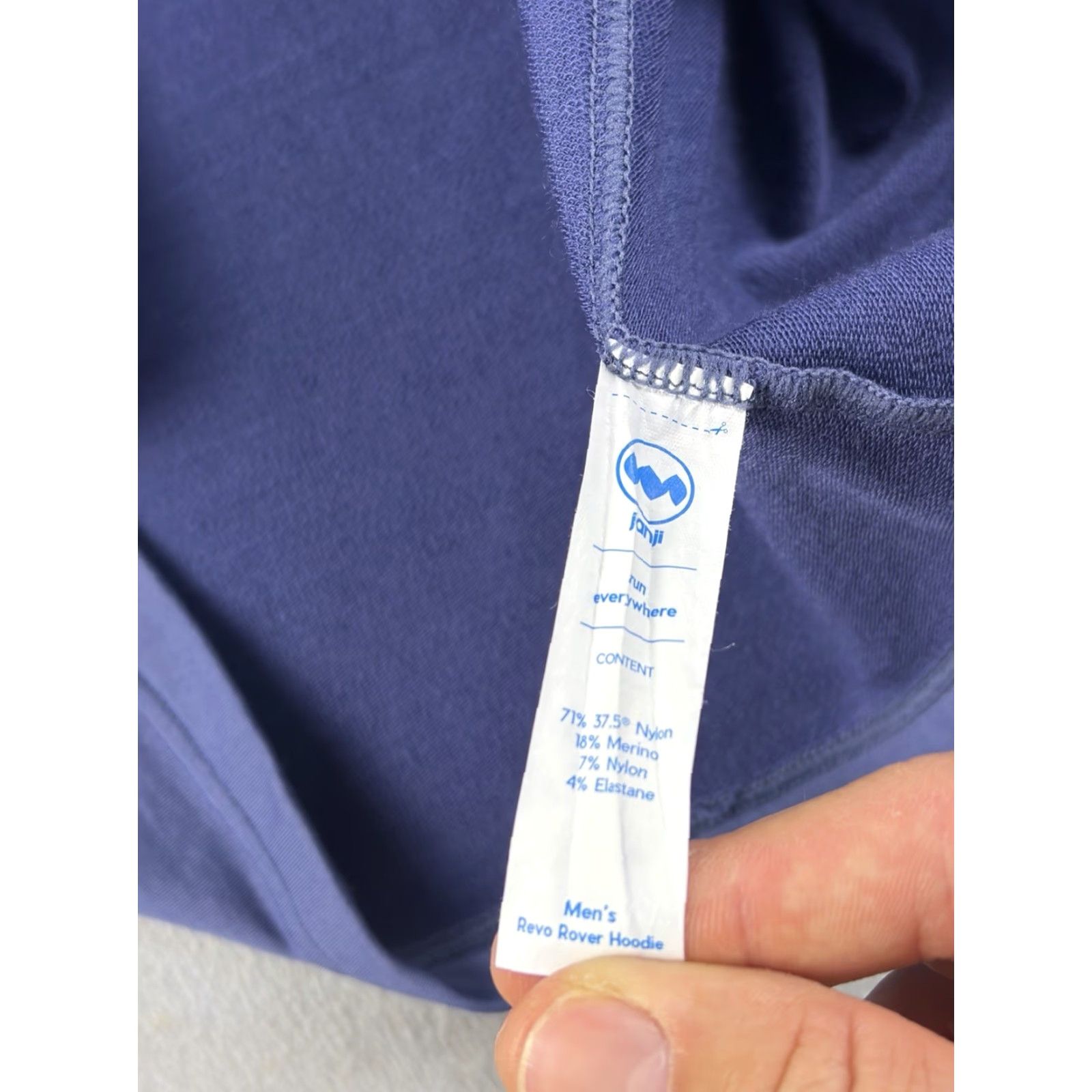 Vintage Janji Hoodie Pullover Rover Mens XL Blue Merino Wool Nylon Hiking Running Merino Wool - Regular Size Size US XL / EU 56 / 4 - 6 Thumbnail