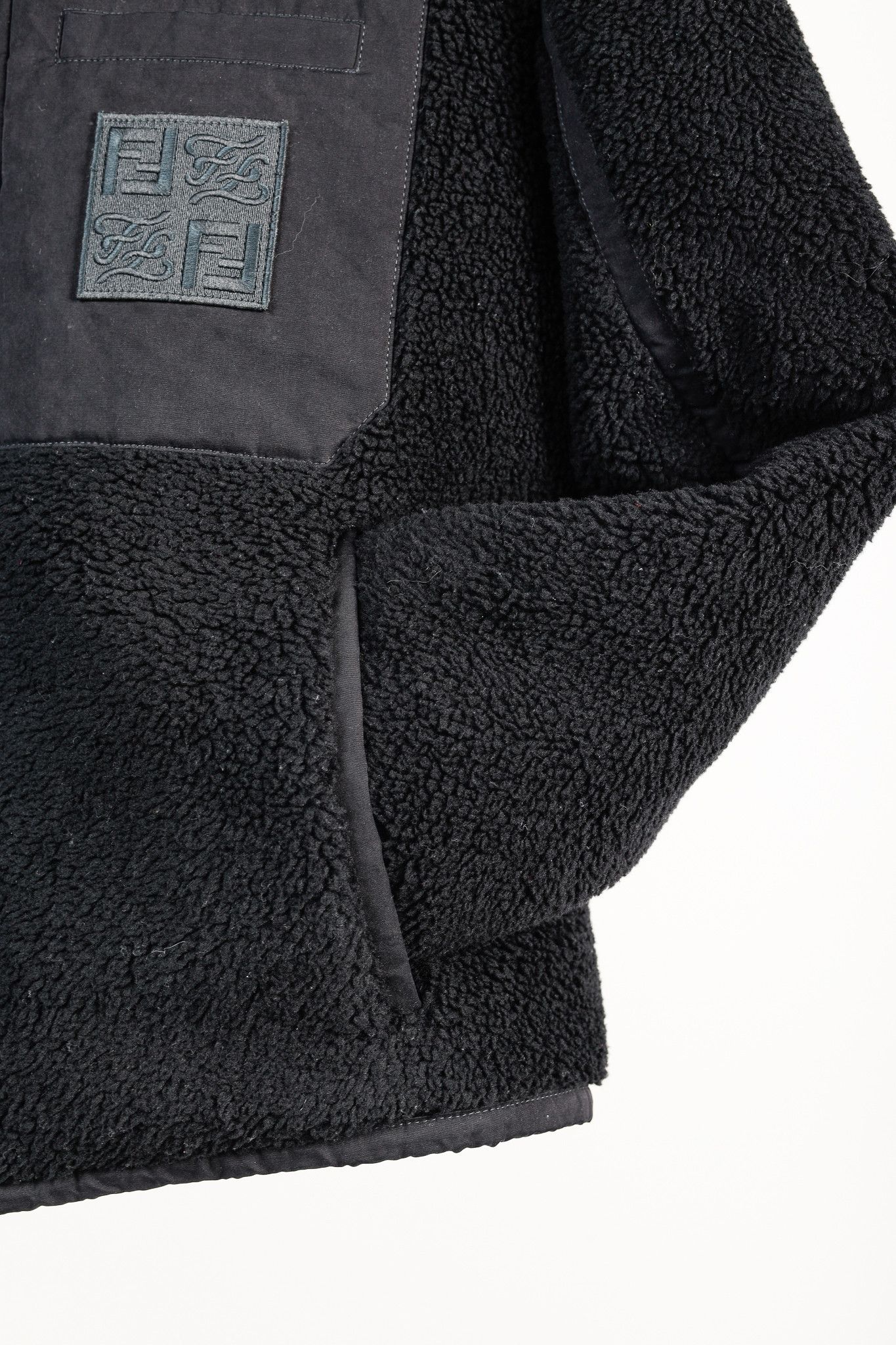 Fendi Fendi Reversible Black Wool Fleece & Brown Patchwork Jacket Size US S / EU 44-46 / 1 - 13 Thumbnail