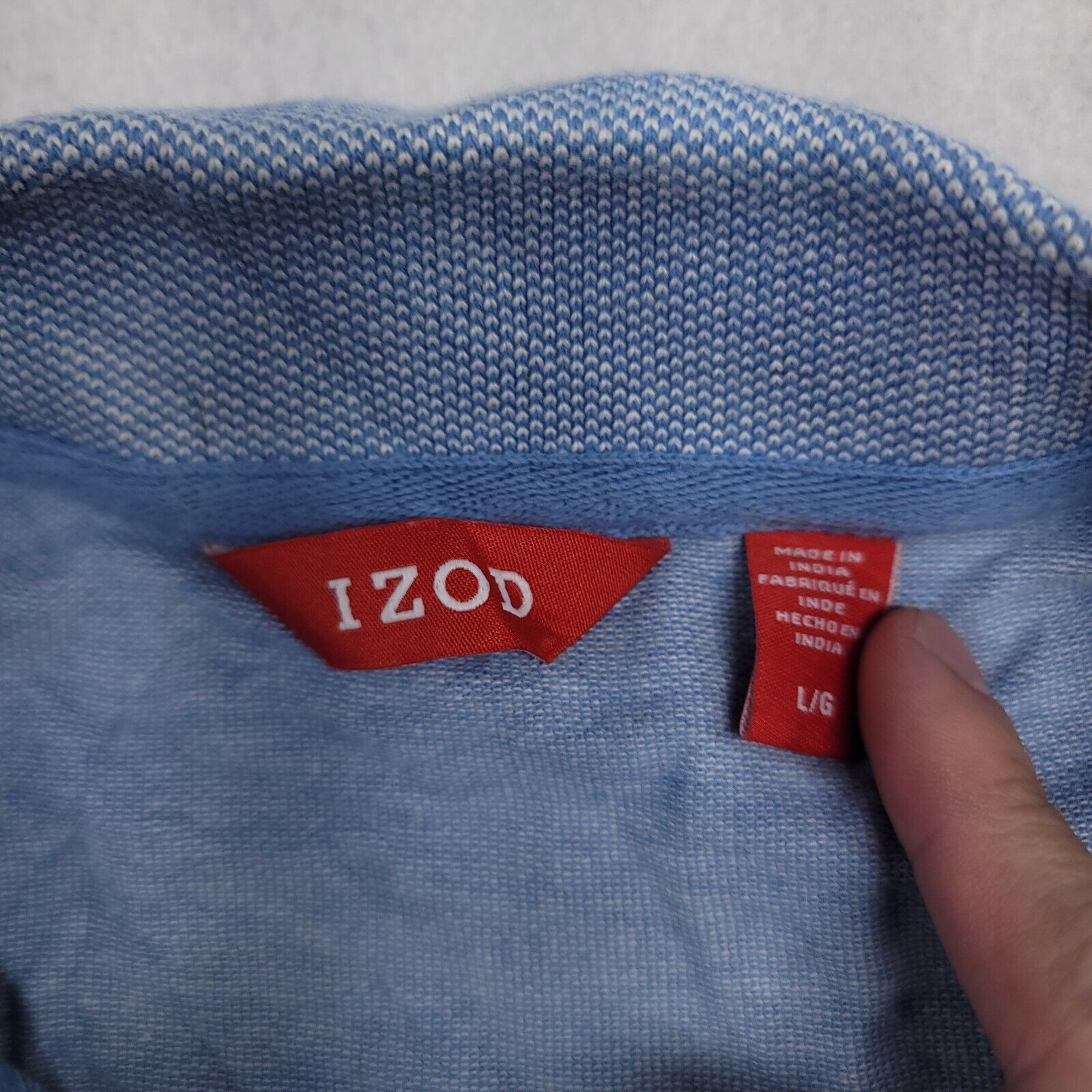 Izod IZOD Pullover Casual Polo Shirt Adult Mens Size Large L Blue Size US L / EU 52-54 / 3 - 3 Thumbnail