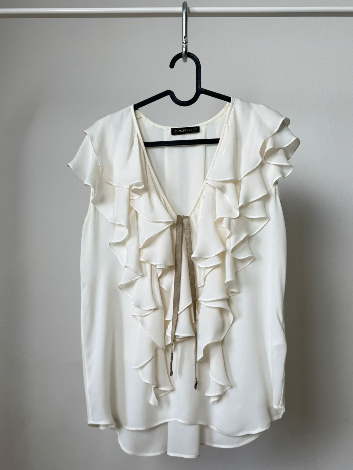 plein sud Plein Sud 2007s Archive Y2K Silk Ruffle Top Blouse Size M / US 6-8 / IT 42-44 - 2 Thumbnail