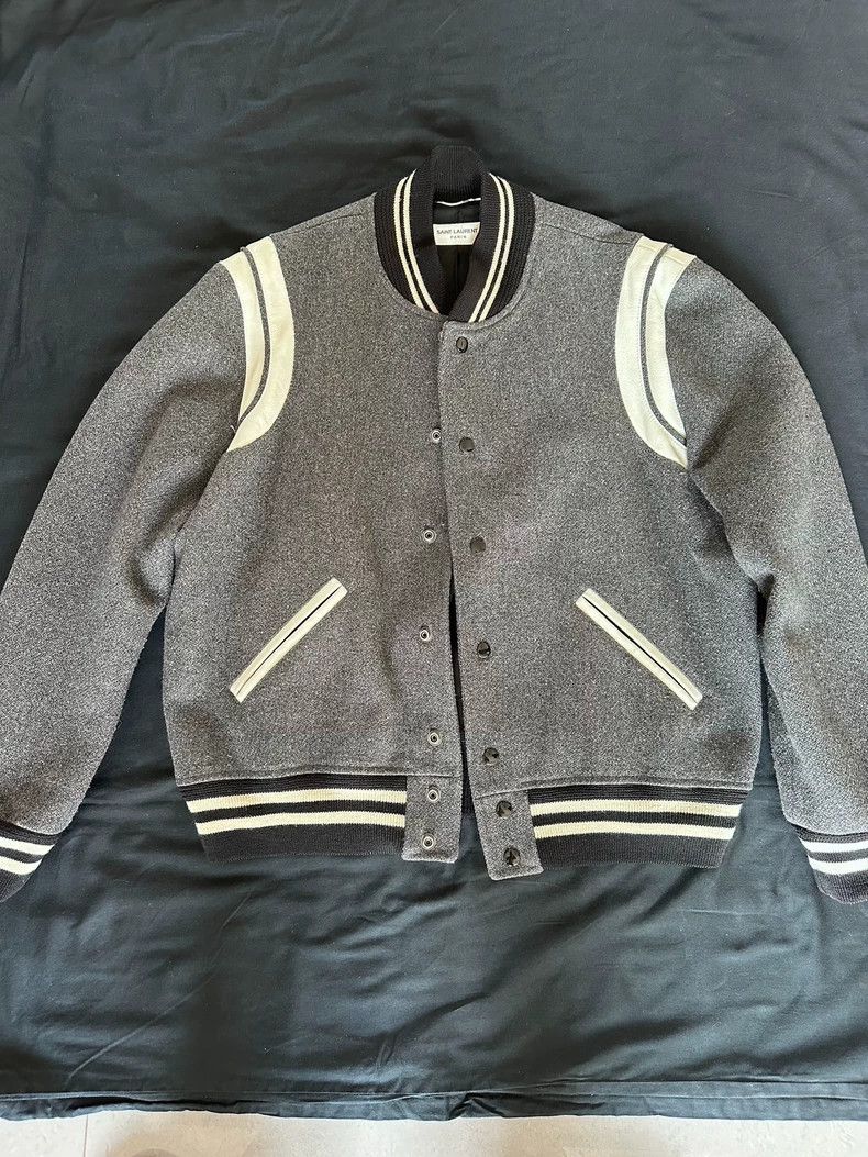 Saint Laurent Paris Grey Saint Laurent Baseball Jacket Size US L / EU 52-54 / 3 - 1 Thumbnail
