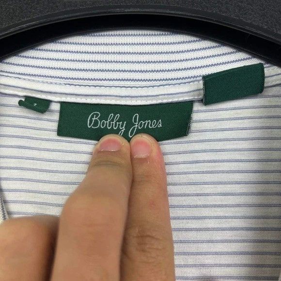 Bobby Jones Bobby Jones Golf Polo Shirt Men Large White Striped Cotton Size US L / EU 52-54 / 3 - 6 Thumbnail