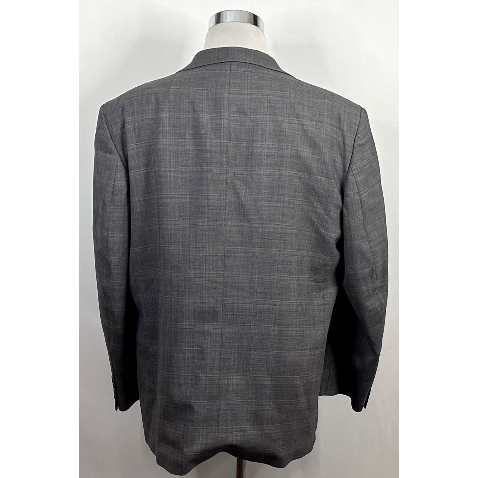 Oscar De La Renta Oscar de la Renta Suit 46R 2 Piece Wool Plaid Three-Button Gray Mens Buisness Formal Vintage: No Size 46R - 6 Thumbnail