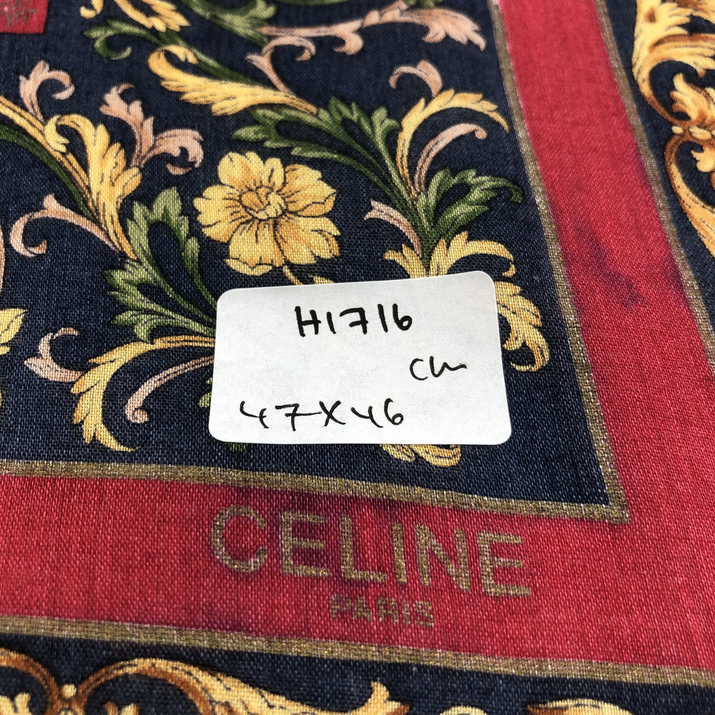 Celine × Vintage Celine Hand Rolled Handkerchief Neckerchief Bandana H1716 Size ONE SIZE - 11 Thumbnail