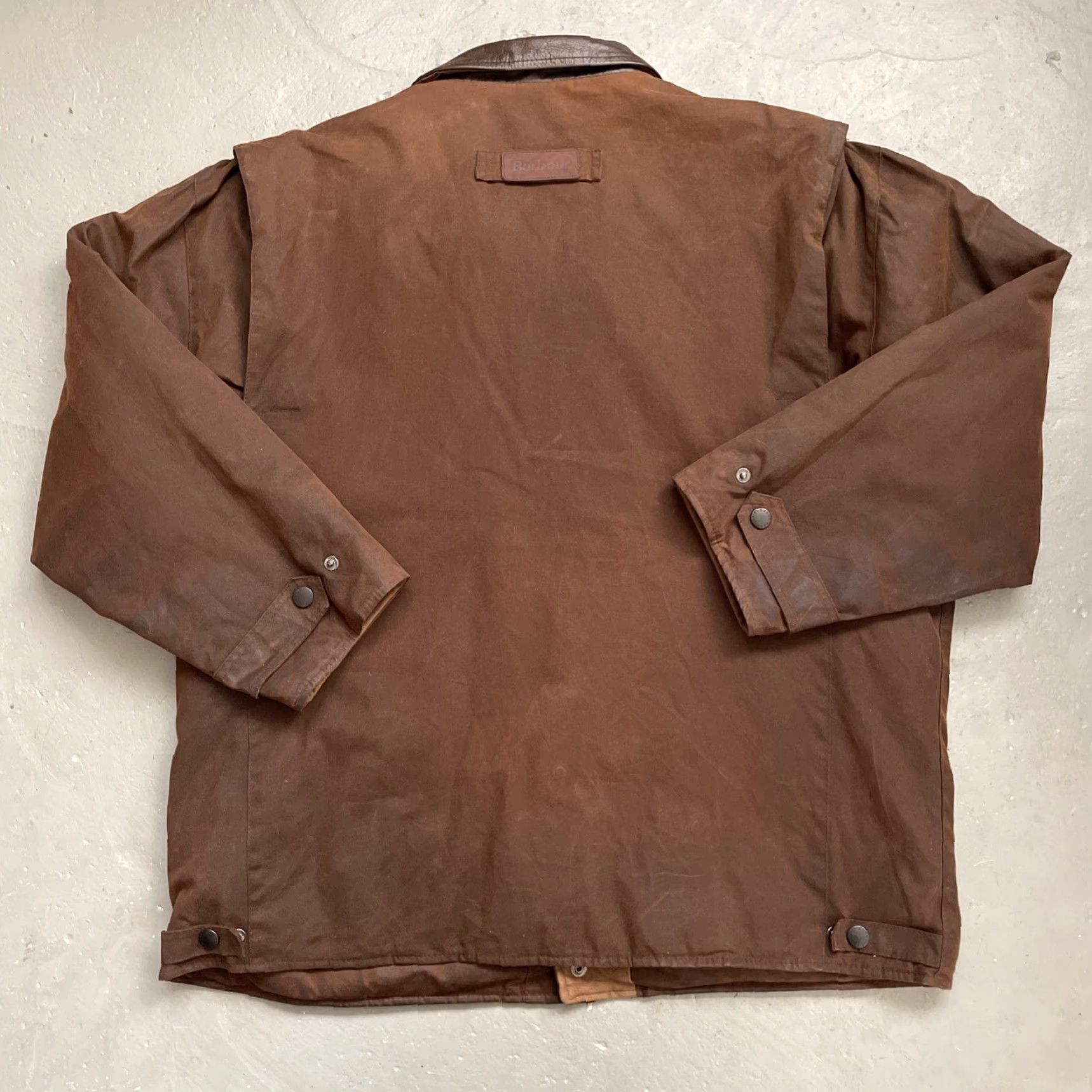 Barbour Barbour Jacket Overcoat Waxed Bushman Barbour A1550 Leather Trim Outdoor Made In England XL Brown Men Heritage 90s Preppy Outdoor Hunter Casual Waxed Size US XL / EU 56 / 4 - 7 Thumbnail