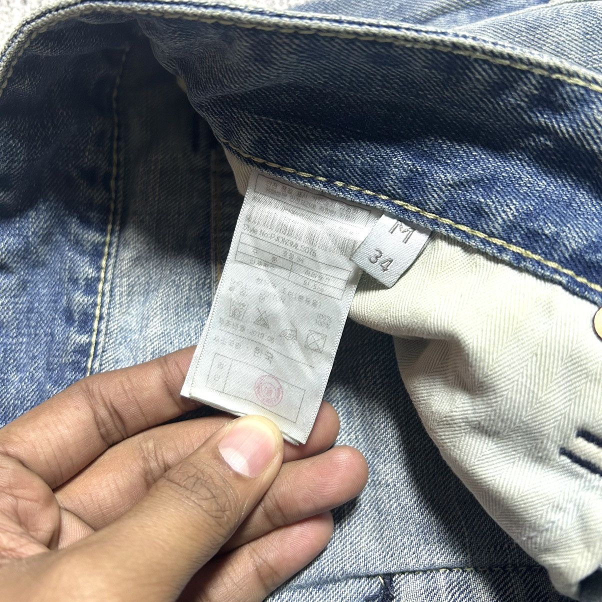 Japanese Brand Crazy Disstresed Denim PLACX CROP MILAN LOSE CROP TAPERED Size US 34 / EU 50 - 9 Thumbnail