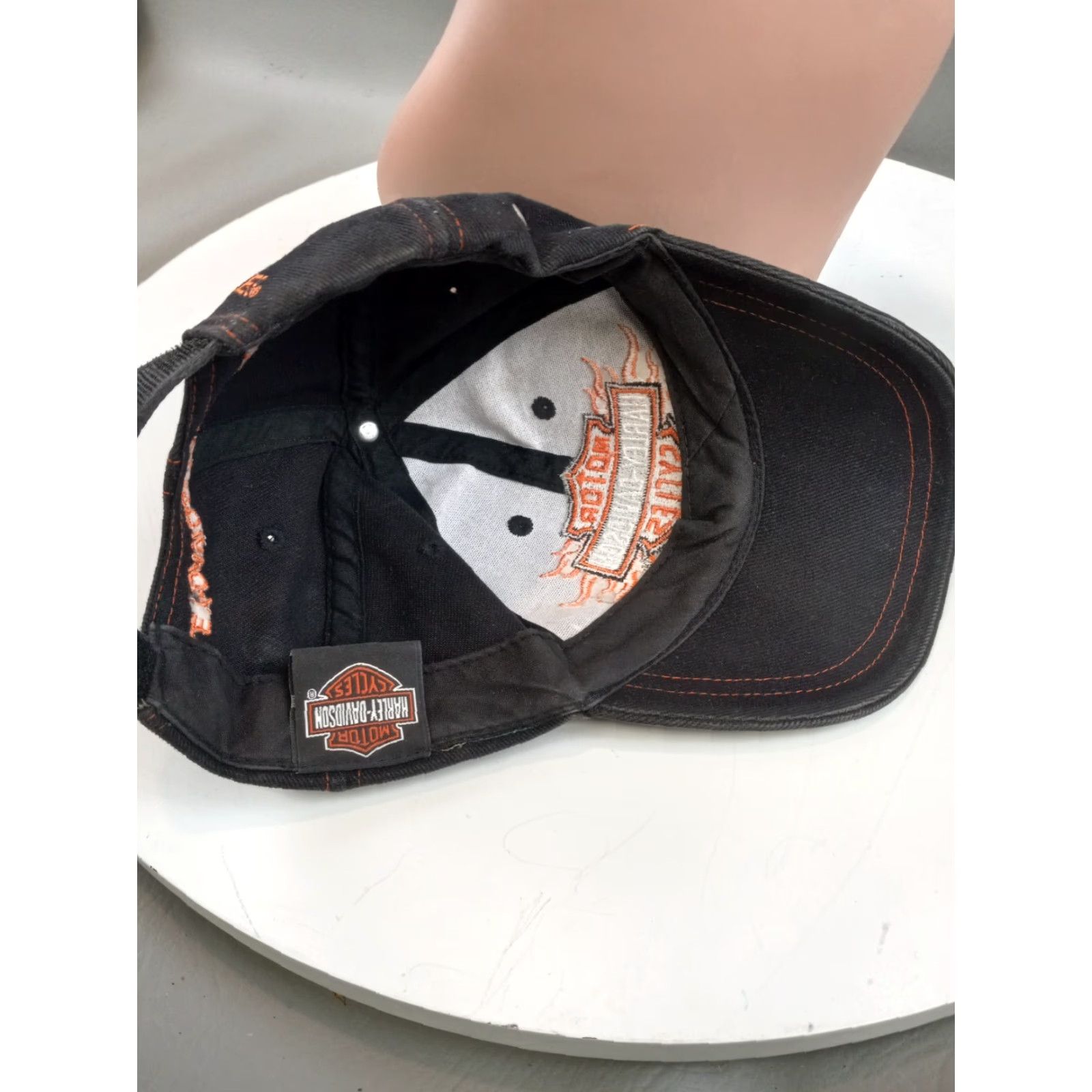 Harley Davidson Harley-Davidson Motorcycle Hat/cap Adjustable Unisex Embroidered Baseball Cap Black Cad Pattern: Solid, Twill Cotton Lightweight Breathable Size ONE SIZE - 4 Thumbnail