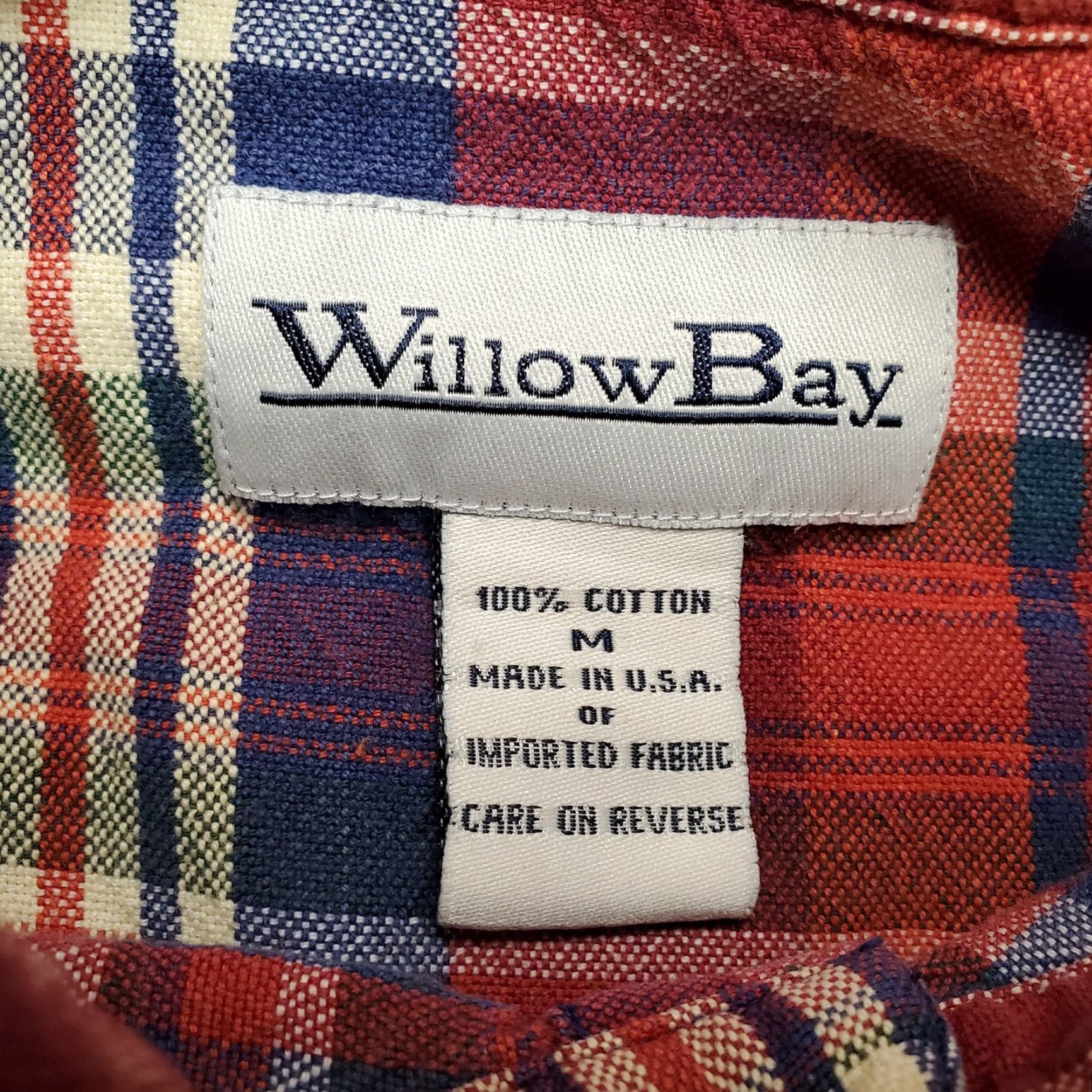 Vintage VINTAGE Willow Bay Shirt Mens M Red Plaid 100% Cotton Twill Casual Button-Up Long Sleeve Collared Size US M / EU 48-50 / 2 - 3 Thumbnail