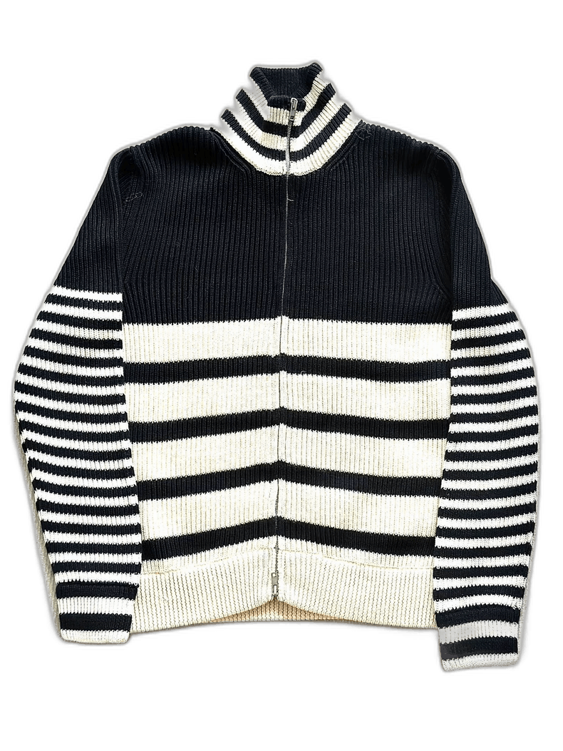 maison margiela black and white knit sweater