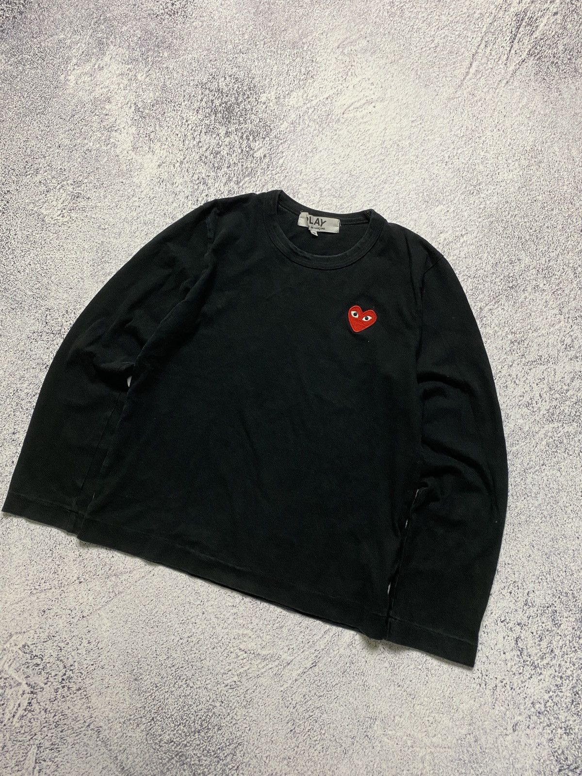 Comme des Garcons × Comme des Garcons PLAY Comme Des Garçons Play Heart Logo Longsleeve Black Red CDG Size M / US 6-8 / IT 42-44 - 2 Thumbnail