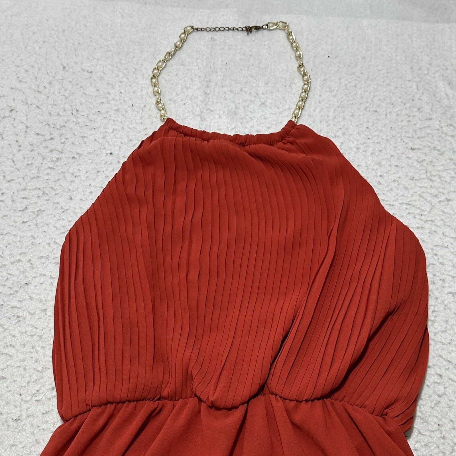 Other Papaya Large A-Line Rust Orange Dress Halter Sleeveless Size L / US 10 / IT 46 - 2 Thumbnail