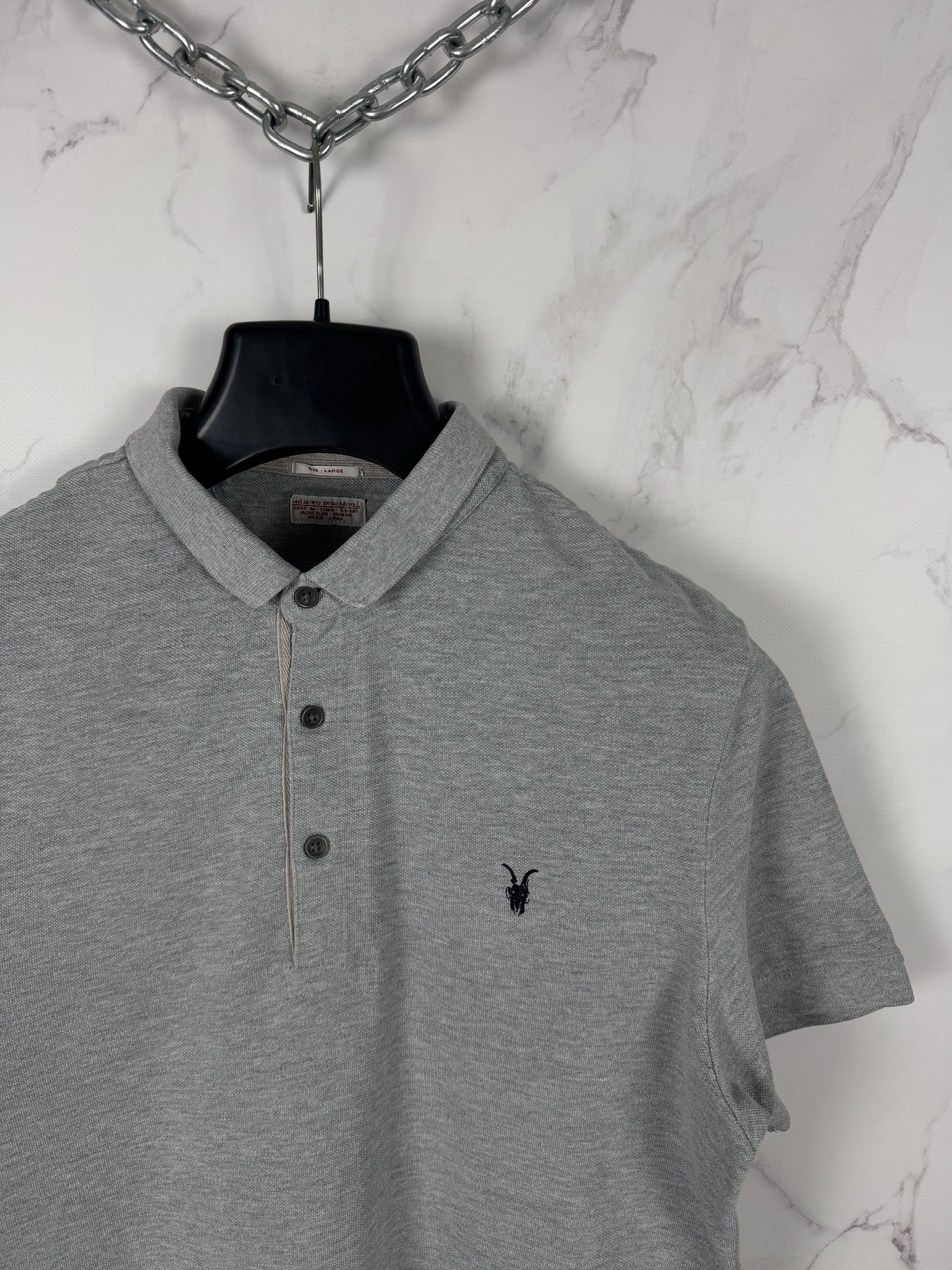 Allsaints Vintage AllSaints Spitalfields Sandringham Polo Shirt Size L Size US L / EU 52-54 / 3 - 2 Thumbnail