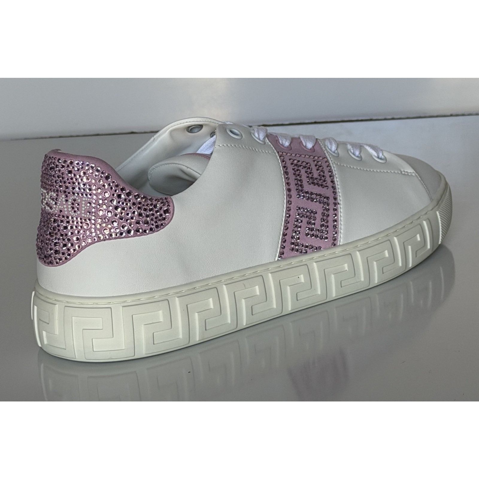 Versace Versace Crystal Greek Leather Sneakers 10.5 US 1013568 Size US 10.5 / IT 40.5 - 6 Thumbnail