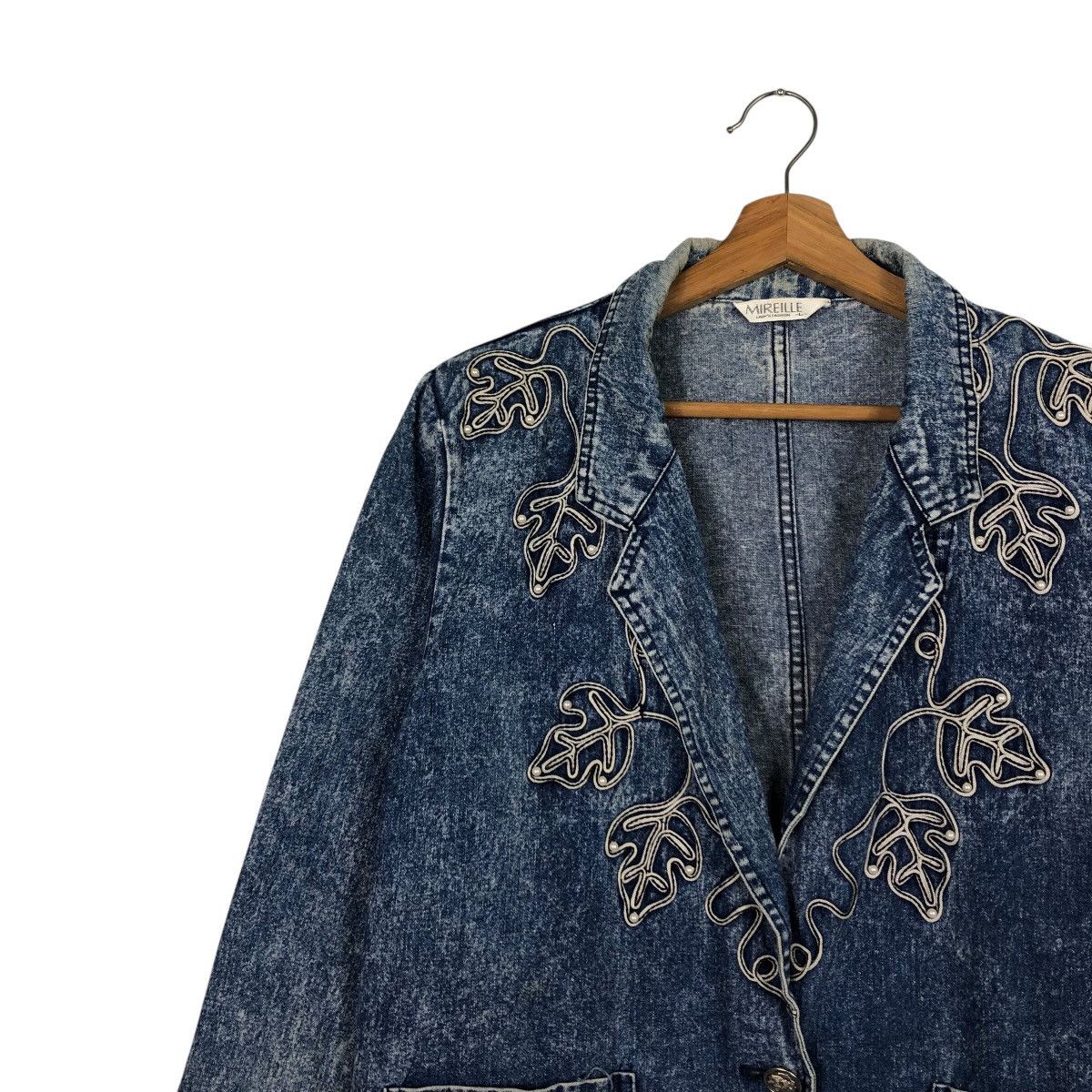Japanese Brand 📌Vintage Denim Jacket Mireille Embroidery Issey Miyake Size US L / EU 52-54 / 3 - 8 Thumbnail