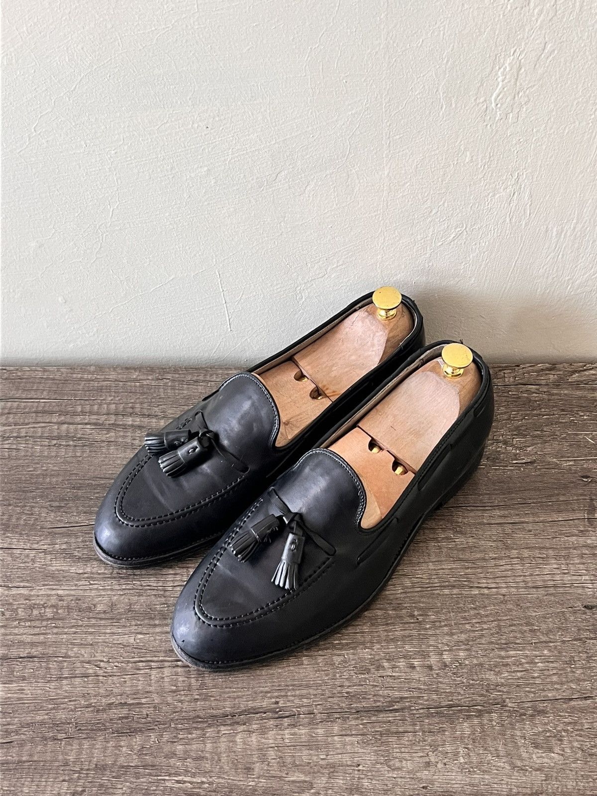 Alden ALDEN 660 BLACK LEATHER TASSEL LOAFERS SLIP ON 13 AA Size US 9.5 / EU 42-43 - 1 Thumbnail